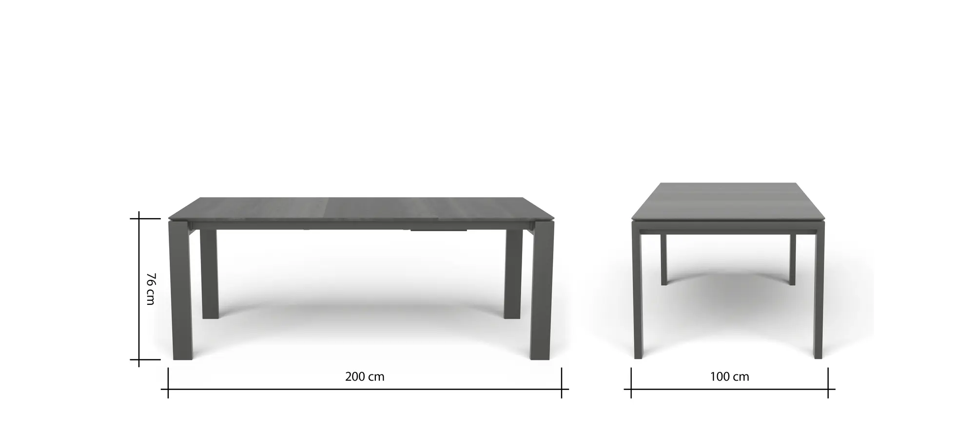 Esstisch 3400 - ausziehbar, LB ca. 200x100 cm, Nussbaum massiv