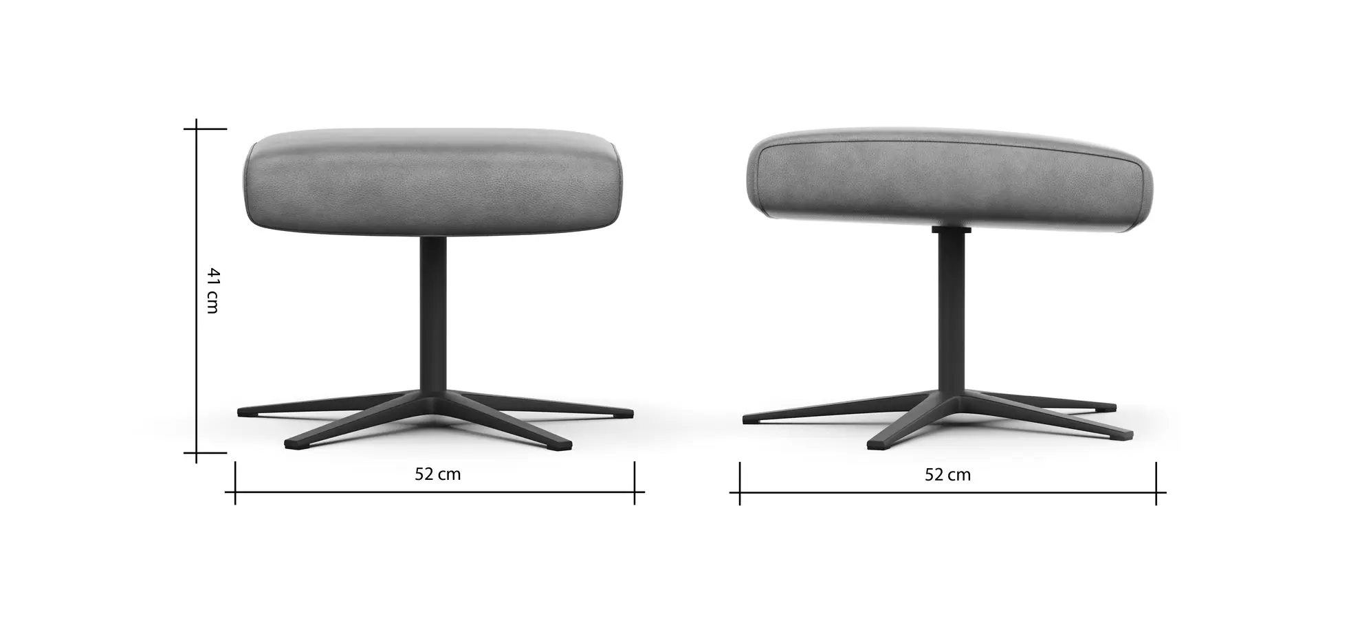 Hocker Noto Relax II - Leder, Schwarz