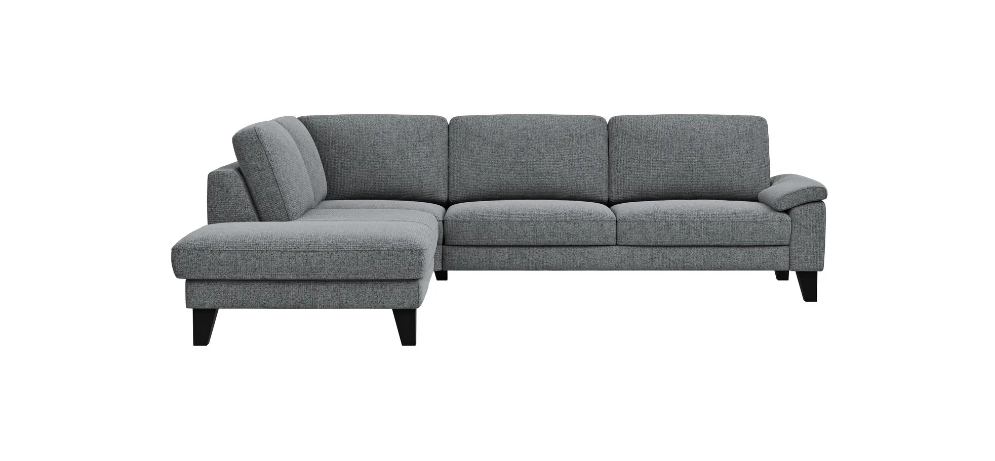 Ecksofa Oviedo - Ecke links mit 2,5-Sitzer inkl. Drehsitz, Stoff, Grau 102288