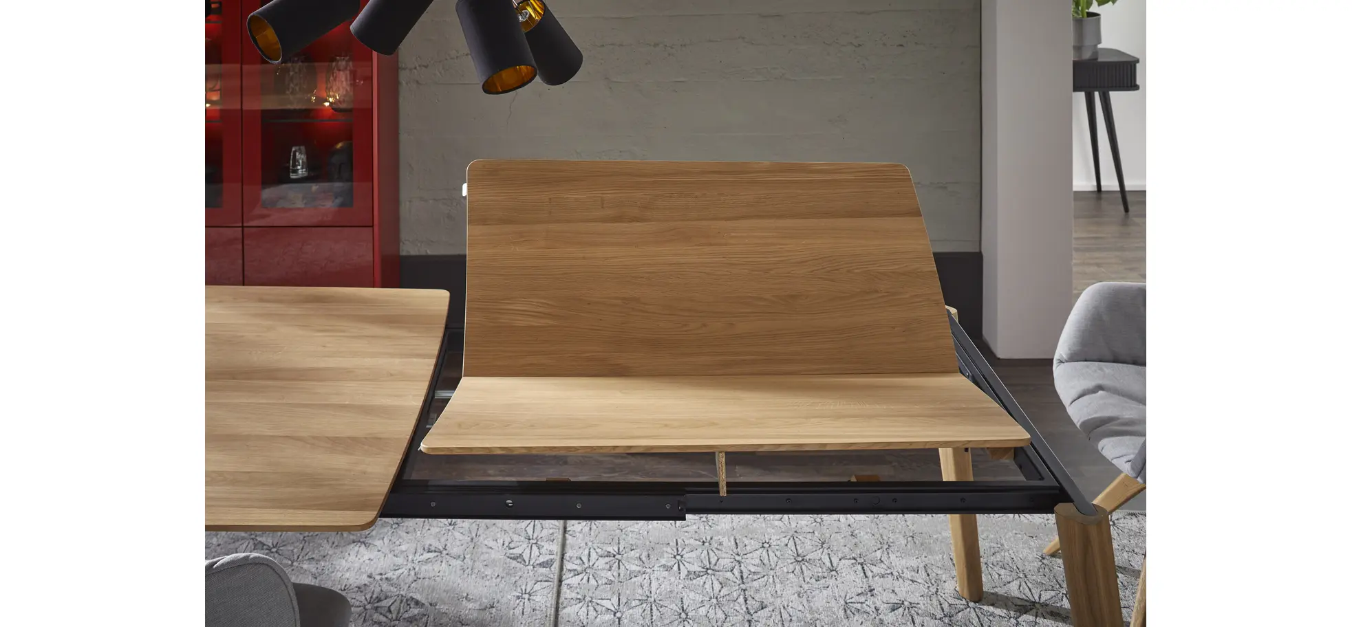 Esstisch Saltino - ausziehbar, LB ca. 180x100 cm, Eiche massiv