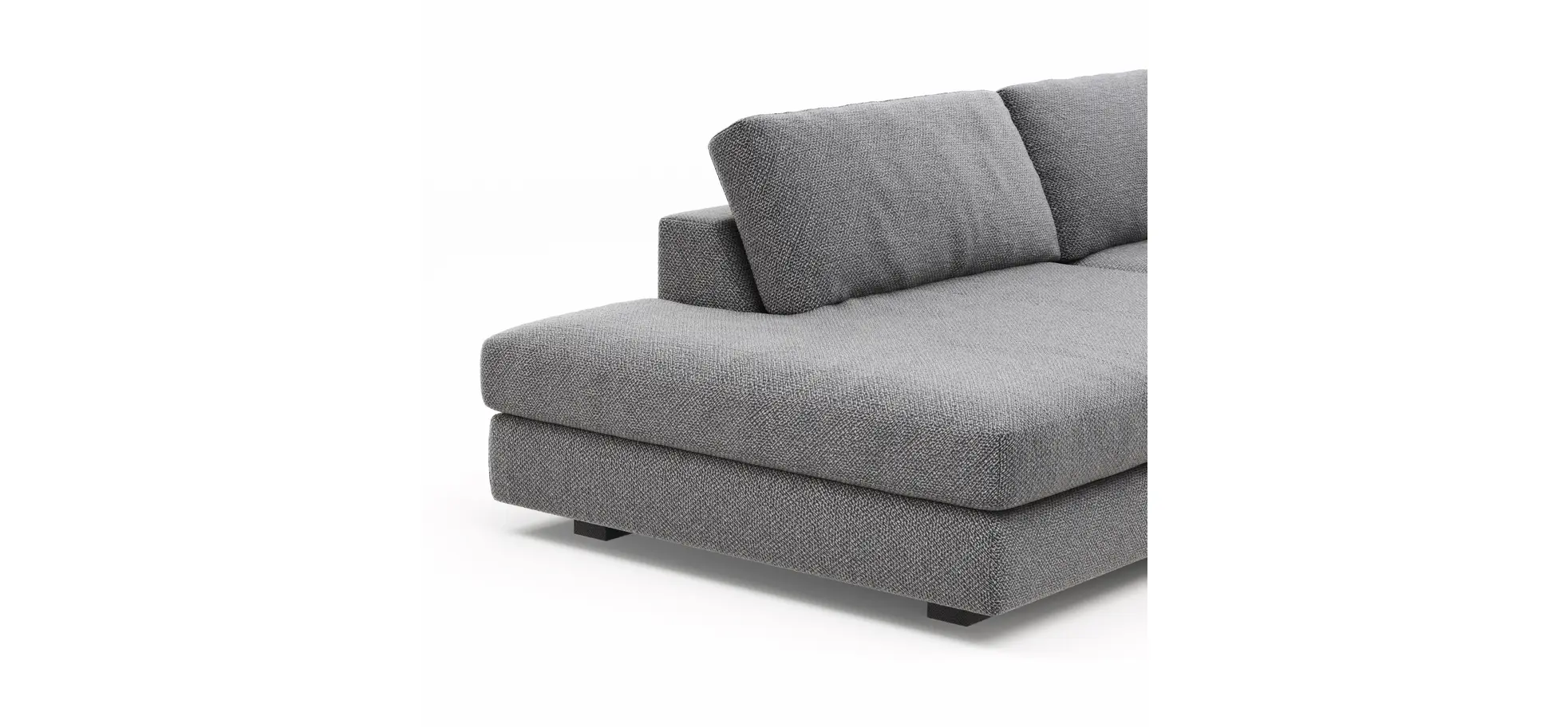 Ecksofa Aprino 3 - Ecke links mit 2,5-Sitzer, Stoff, Grau