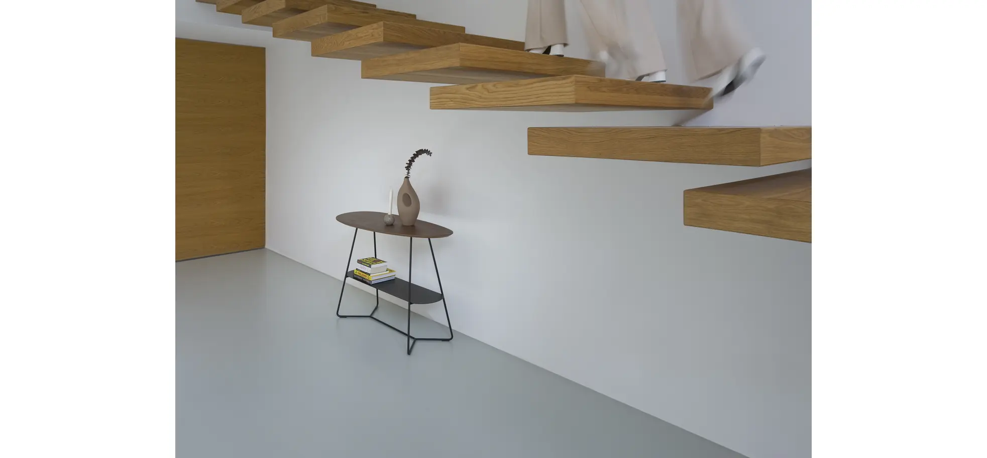 Konsolentisch Fano - BHT ca. 120x75x45 cm, HPL, Graubraun