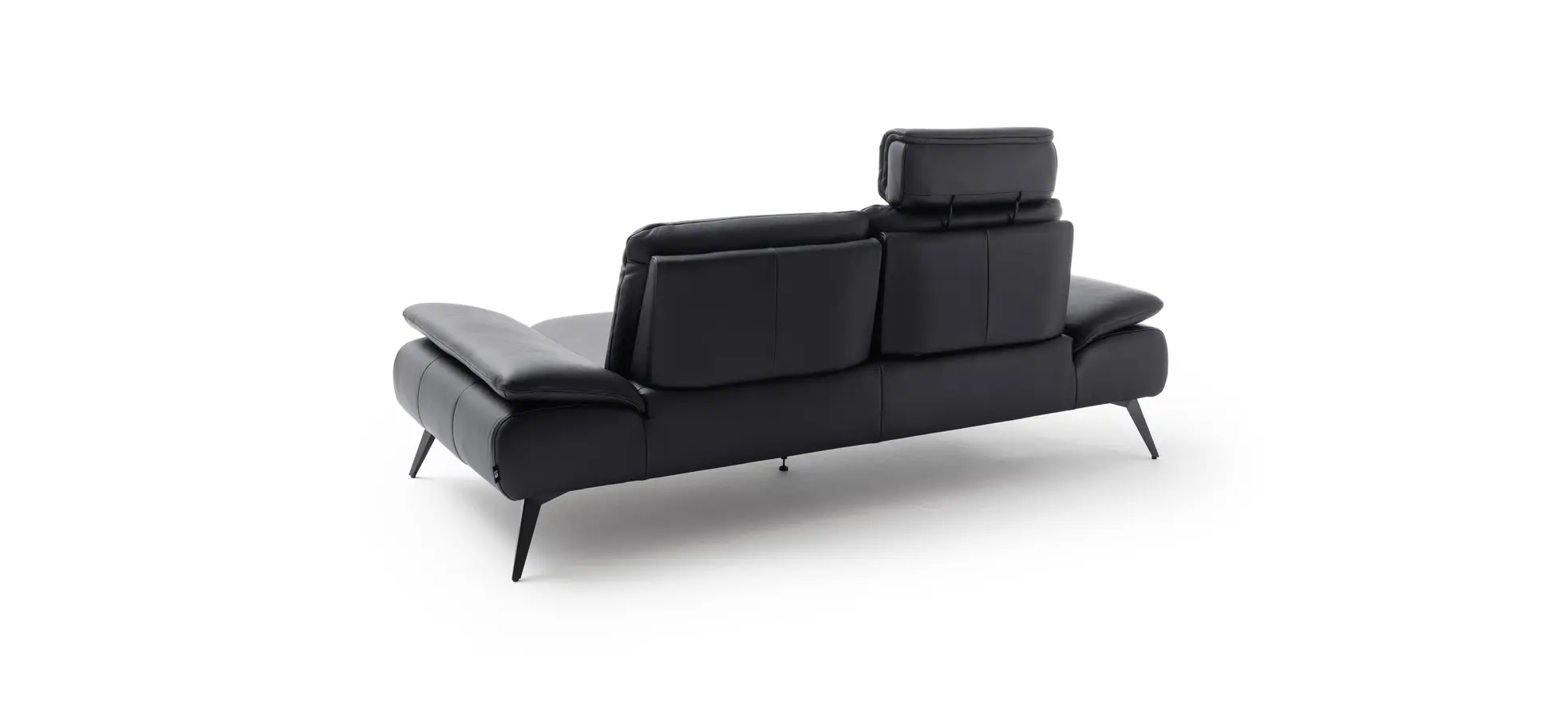 Sofa Collina - 2,5-Sitzer, Leder, Schwarz