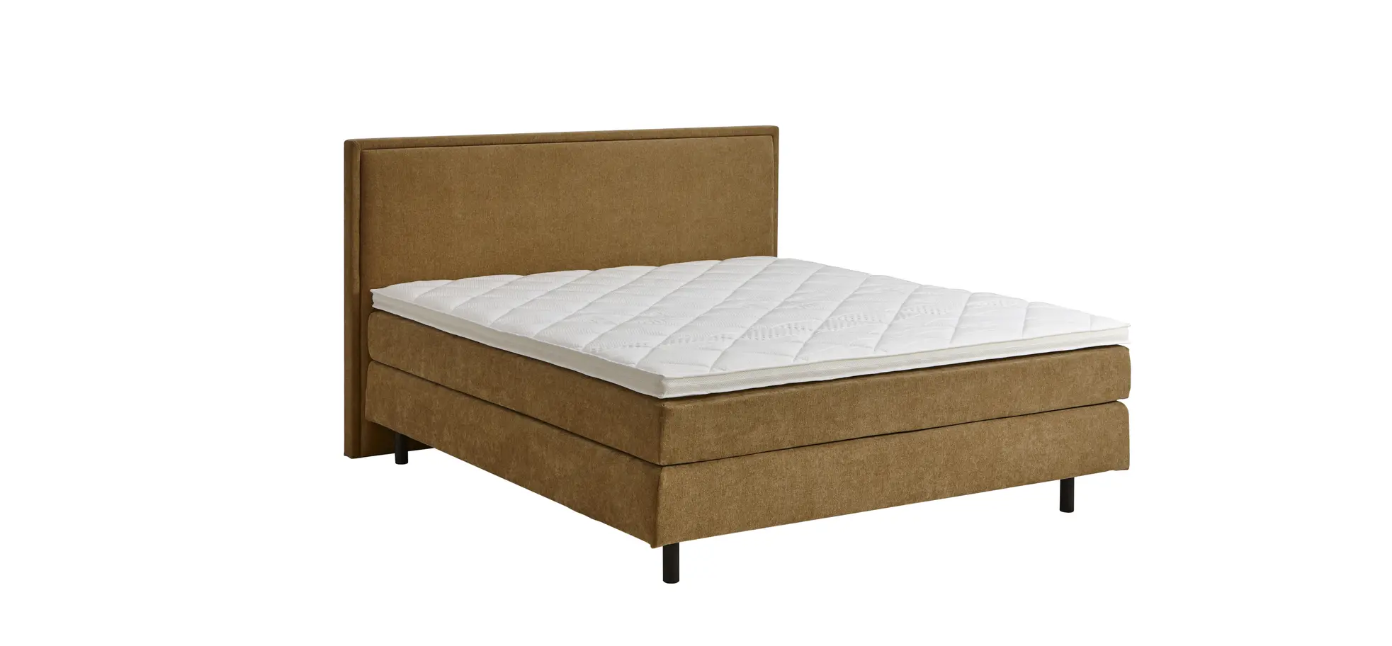 Boxspringbett Valencia - Liegefläche ca. 180x200 cm, Stoff, Senfgelb 134970