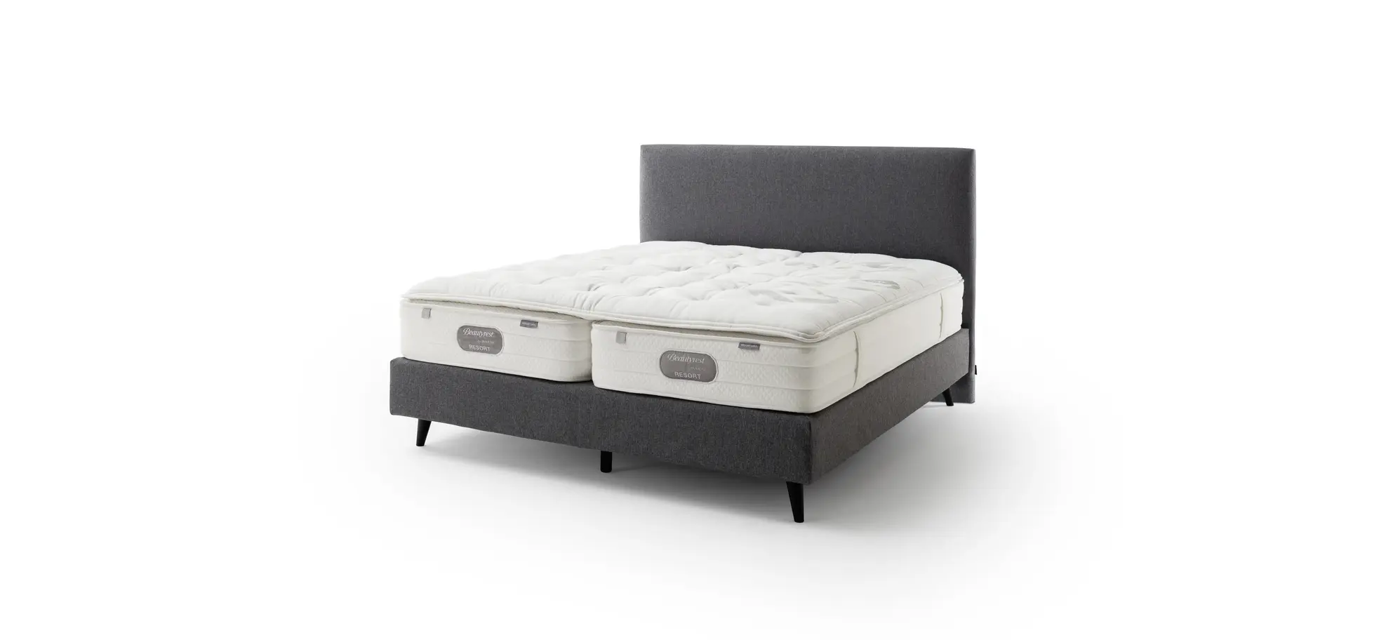 Boxspringbett Navelli 1 - Liegefläche ca. 180x200 cm, Stoff, Grau 143362