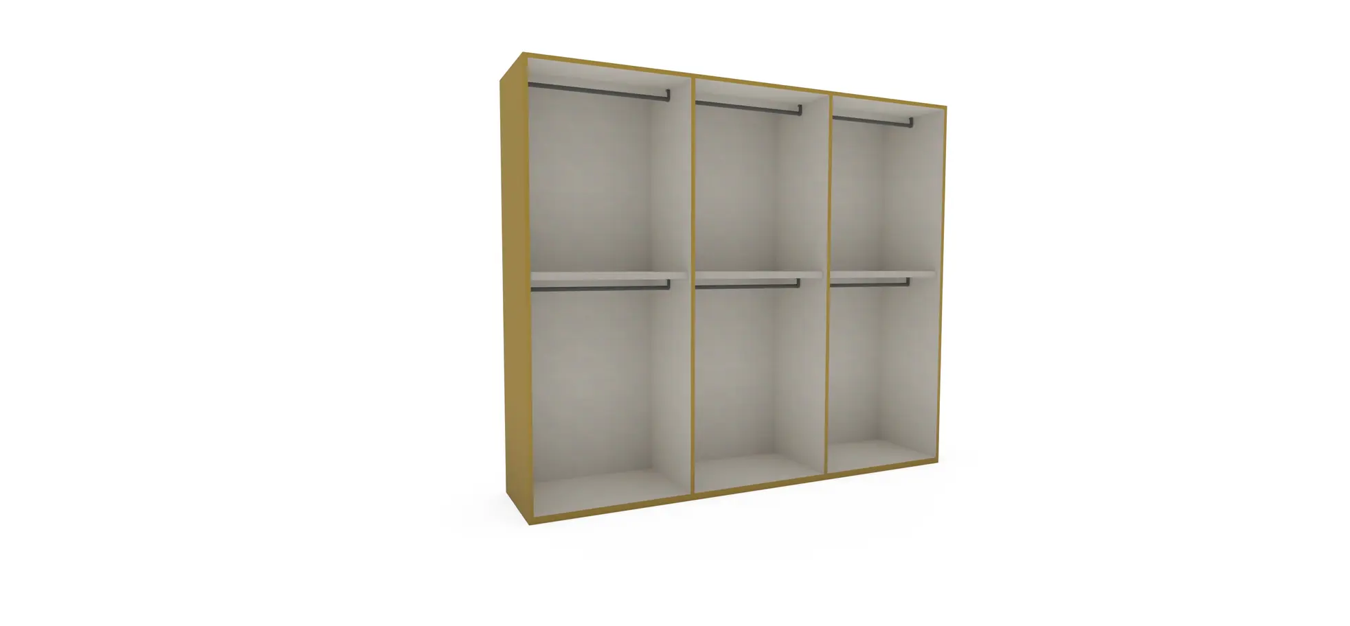 Drehtürenschrank Loretto - B ca. 280 cm, Lack matt, Safrangelb