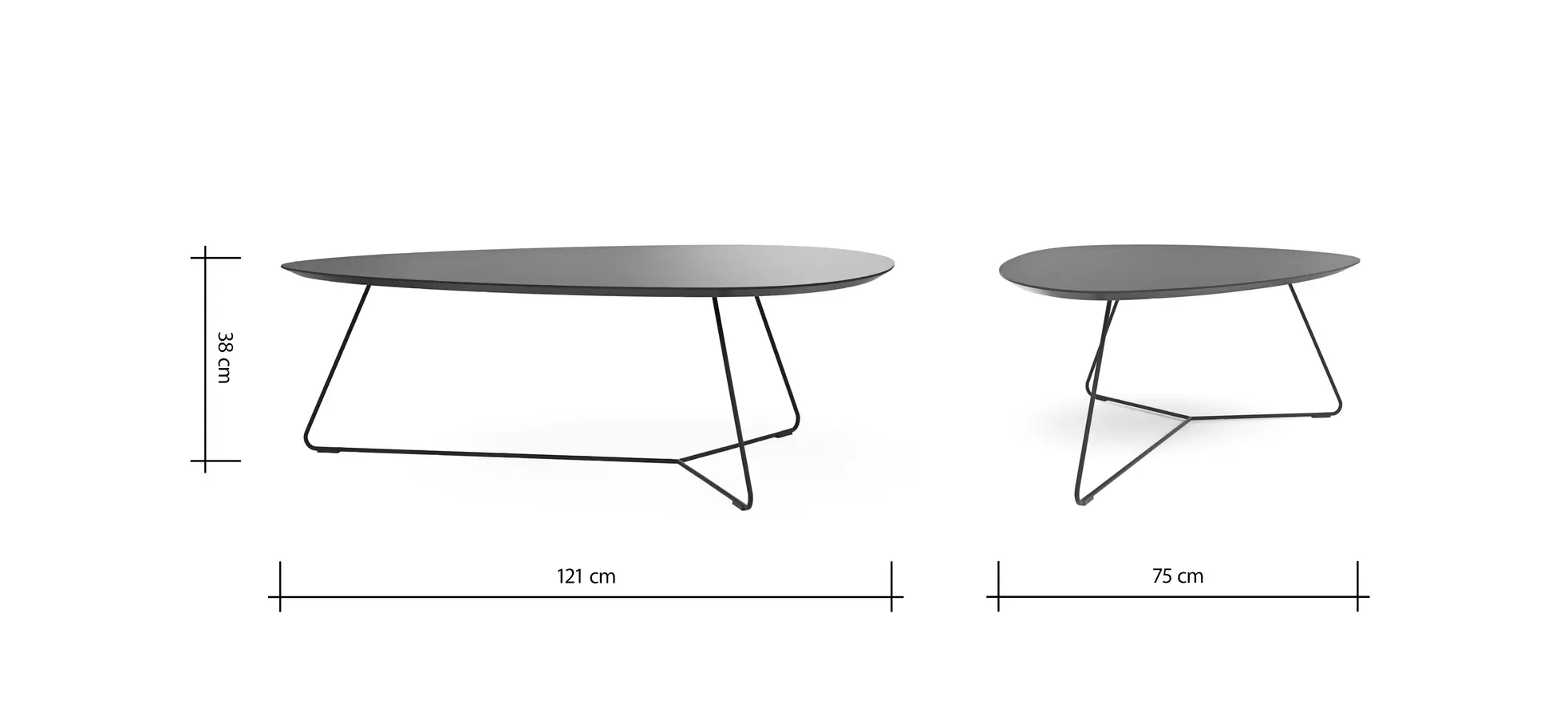 Couchtisch Fano - LBH ca. 121x75x38 cm, Fenix, Dunkelblau