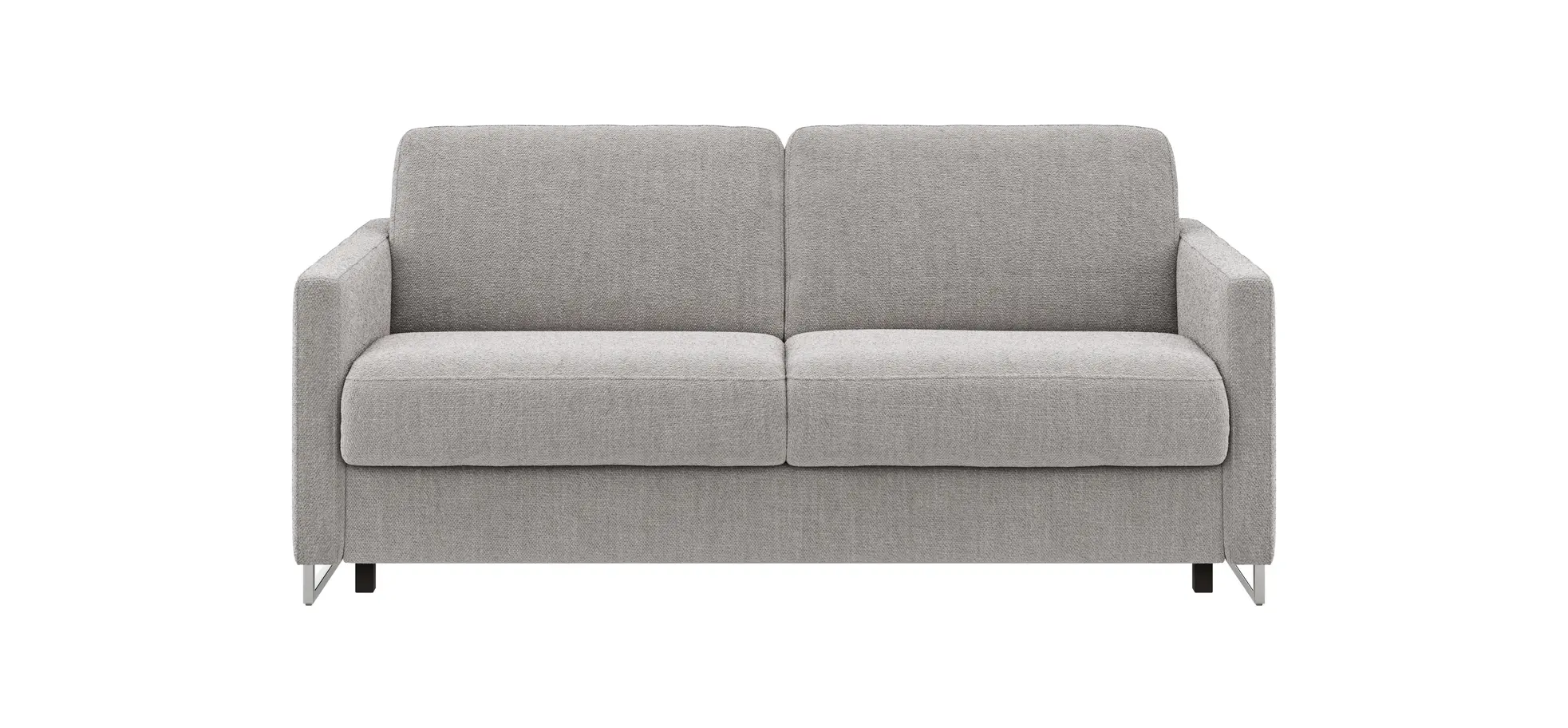 Sofa Nuoro - 2,5-Sitzer inkl. Schlaffunktion, Armlehne mit Kufe, Stoff, Grau 109135