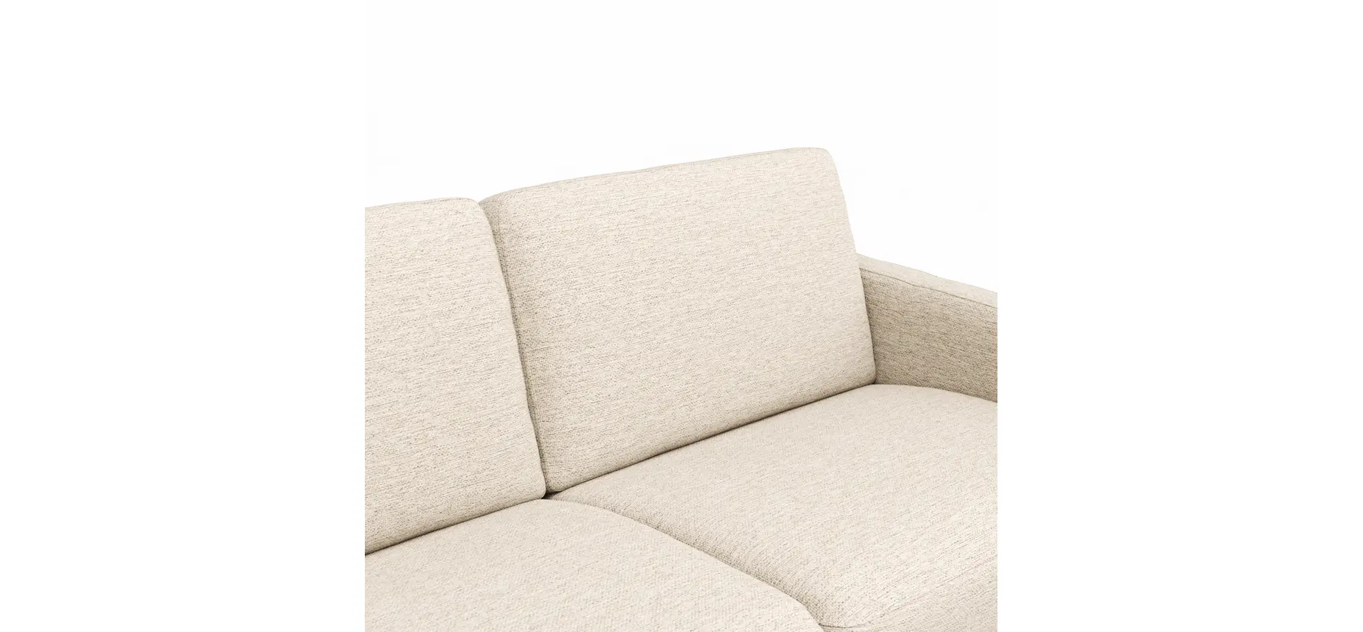 Ecksofa Nuoro - Longchair links mit 2-Sitzer inkl. Schlaffunktion und Bettkasten, Stoff, Beige
