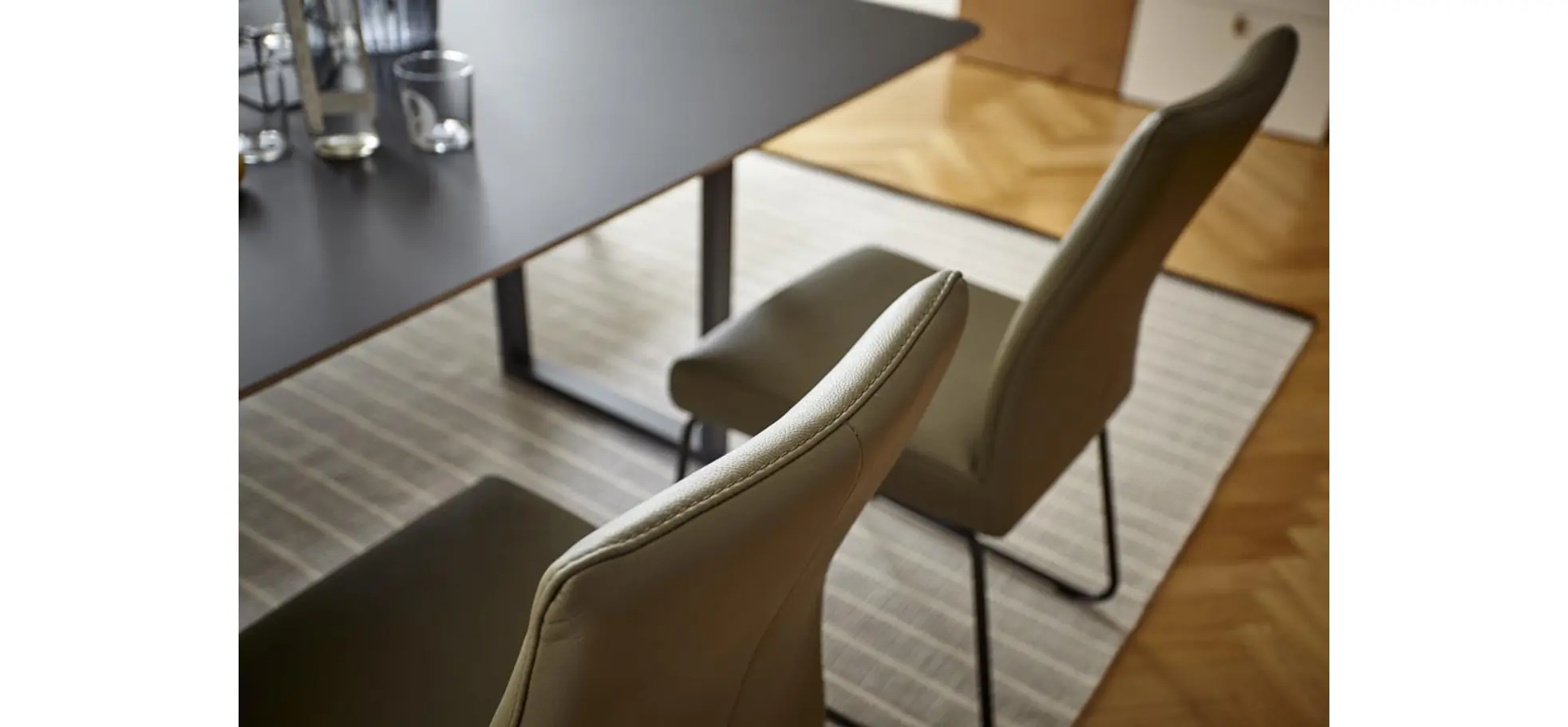 Polsterstuhl Carmelo - Leder, Olive