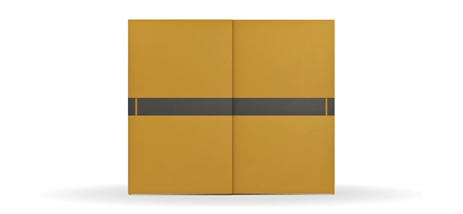 Schiebetürenschrank Loretto - B ca. 280 cm, Lack matt, Safrangelb