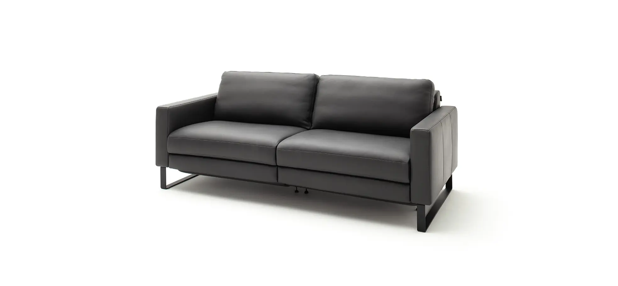 Sofa Enna - 3,5-Sitzer inklusive Relaxfunktion (motorisch), links und rechts, Leder, Anthrazit