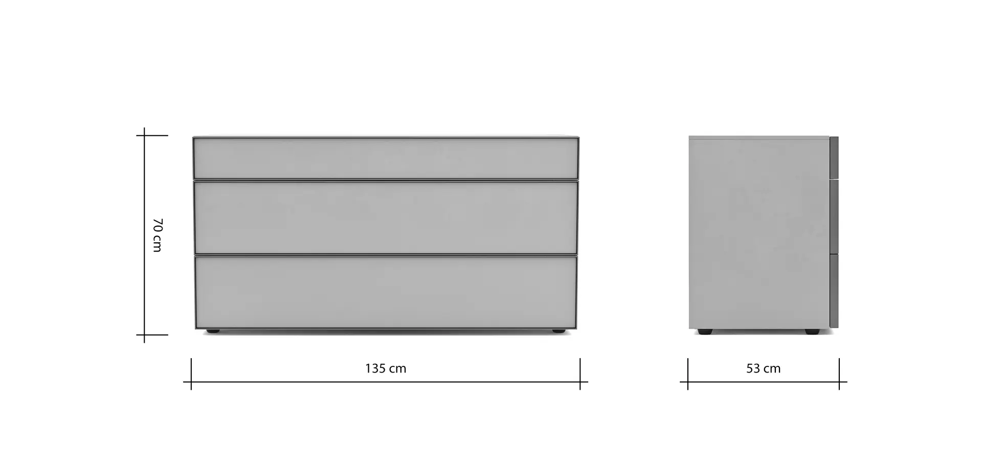 Kommode Loretto - BHT ca. 135x70x53 cm, Lack matt, Salbeigrün