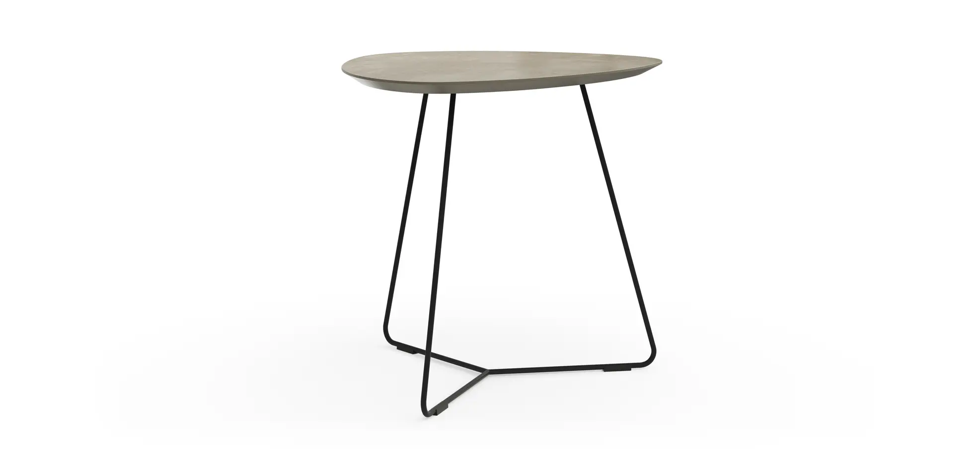 Ecktisch Fano - LBH ca. 59x50x50 cm, HPL Laminat, Grau