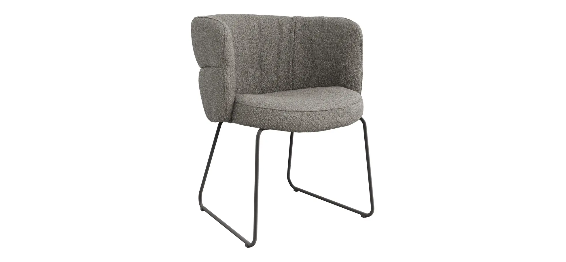 Armlehnstuhl Milana - Stoff, Grau