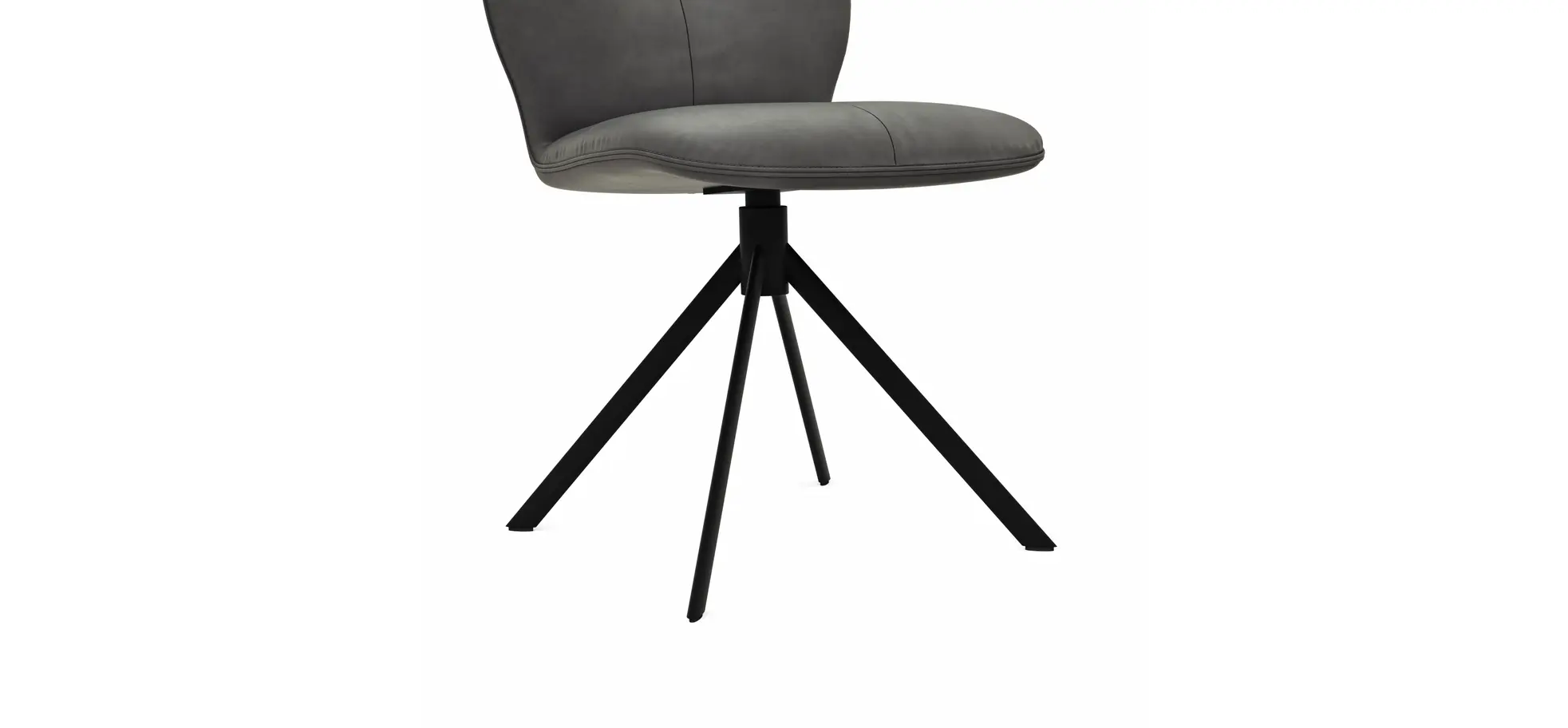 Stuhl Dinner - drehbar, Stoff, Dunkelgrau