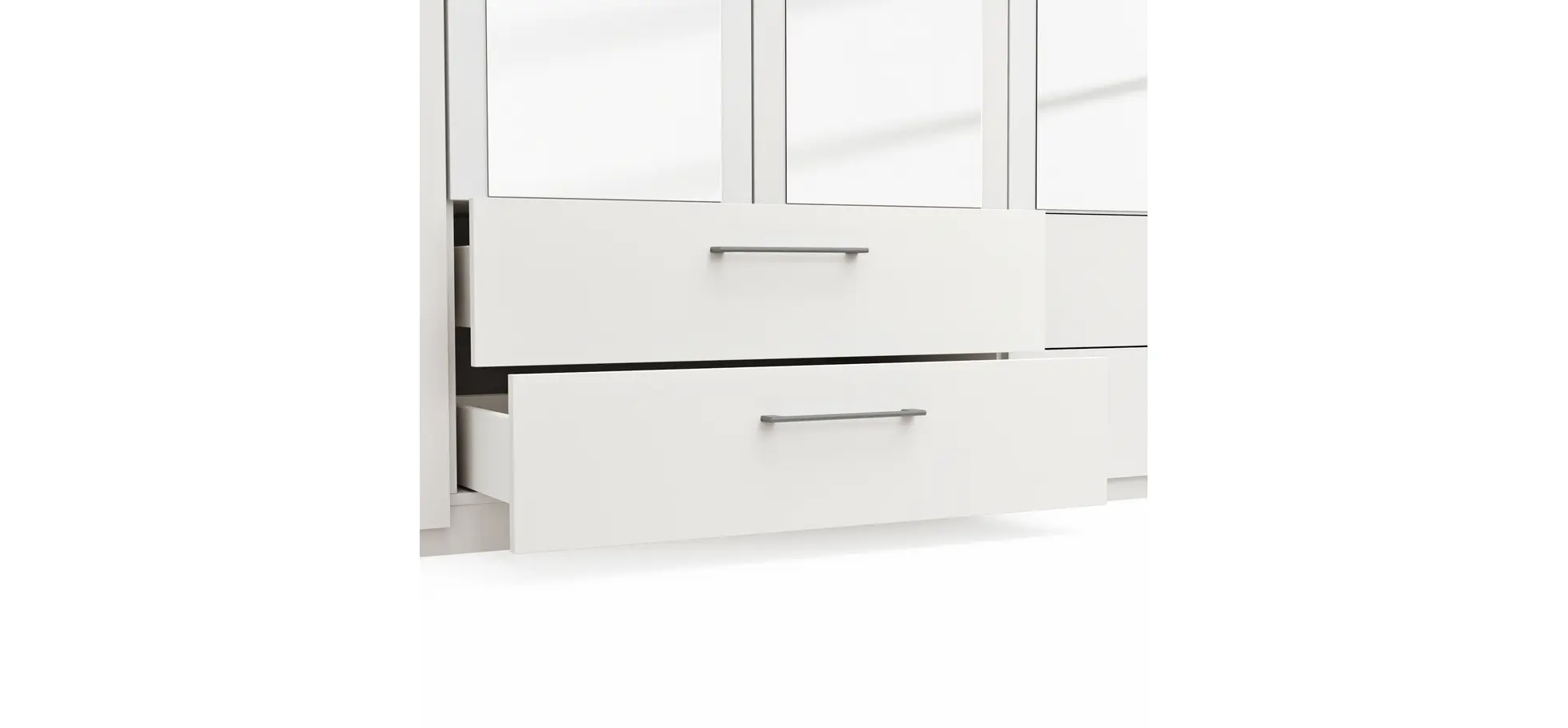 Drehtürenschrank Viana - B. ca. 270 cm, Lack, Weiß