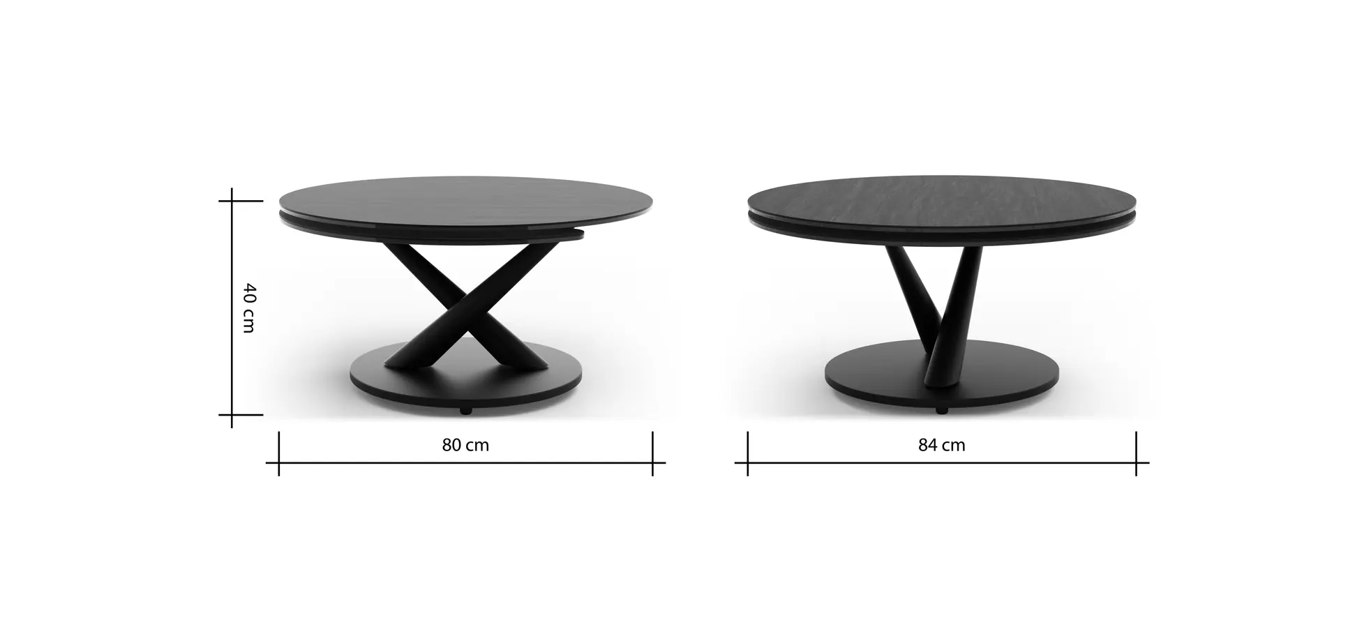 Couchtisch Spessa - LB ca. 128x80 cm, drehbar, Keramik, Anthrazit