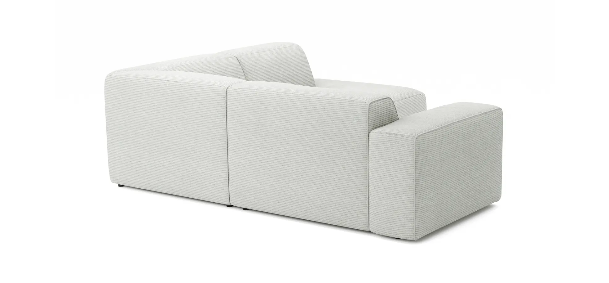 Ecksofa Elementos - 1,5-Sitzer links mit Ecke rechts, Stoff, Weiß