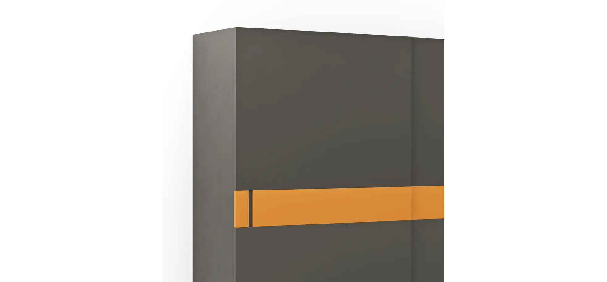 Schiebetürenschrank Loretto - B ca. 280 cm, Lack matt, Dunkelgrau