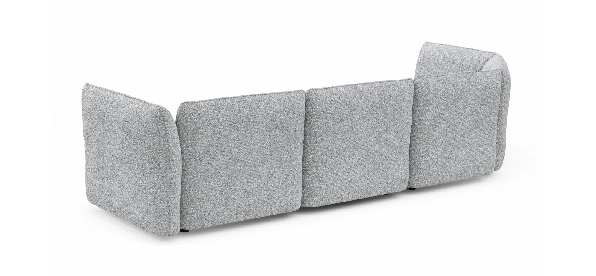 Trapezsofa Motone - Ecke links mit 2-Sitzer, Stoff, Hellgrau