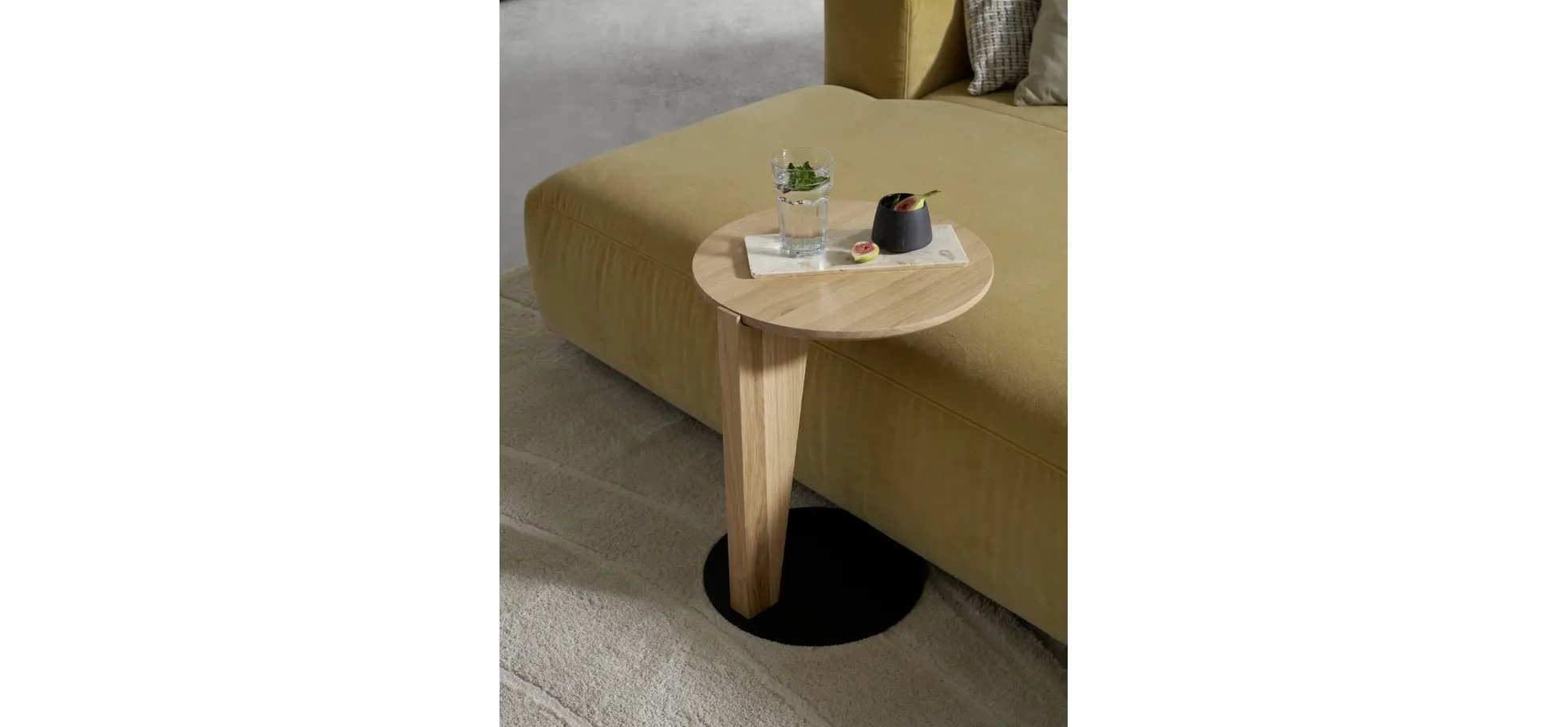 Beistelltisch Cono - DH ca. 42x51 cm, Eiche massiv, Bianco