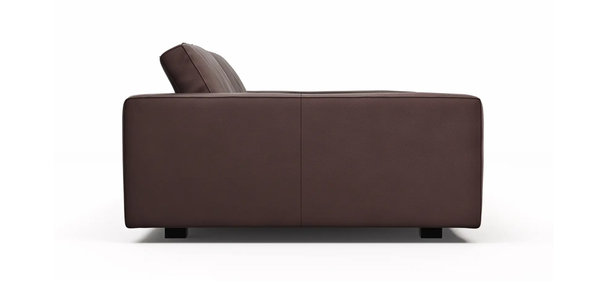 Sofa Aprino 2 - 3,5-Sitzer XXL, Dickleder, Dunkelbraun , Armlehne Block schmal