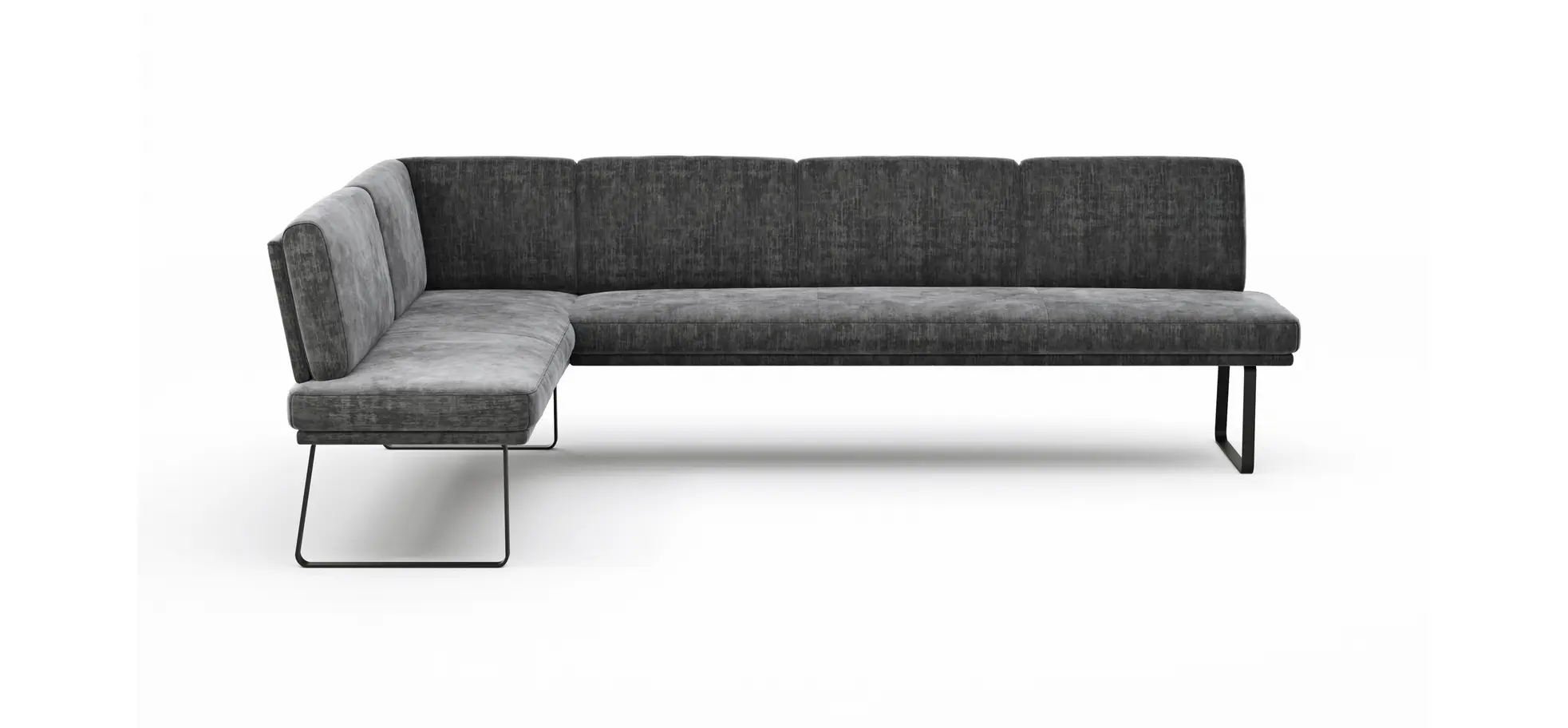 Eckbank Valloni - Stoff, Dunkelgrau