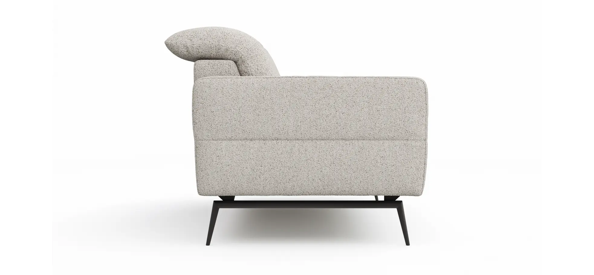 Sofa Estrela 2.0 - 2,5-Sitzer inkl. Kopfteil/Armteil verstellbar und Sitzvorzug motorisch, Stoff, Creme