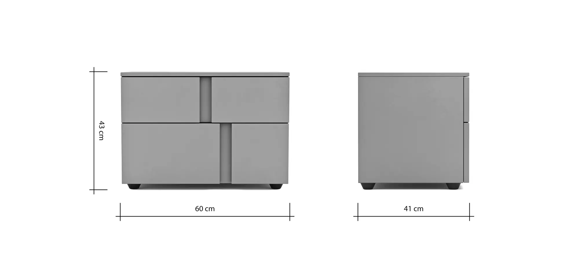 Nachttisch Loretto - Lack matt, Weiß