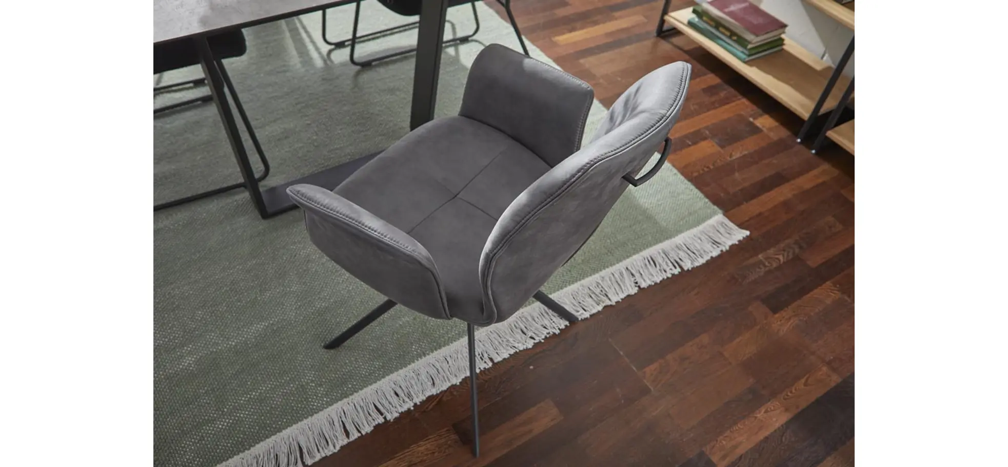 Armlehnstuhl Dinner - Stoff, Dunkelgrau