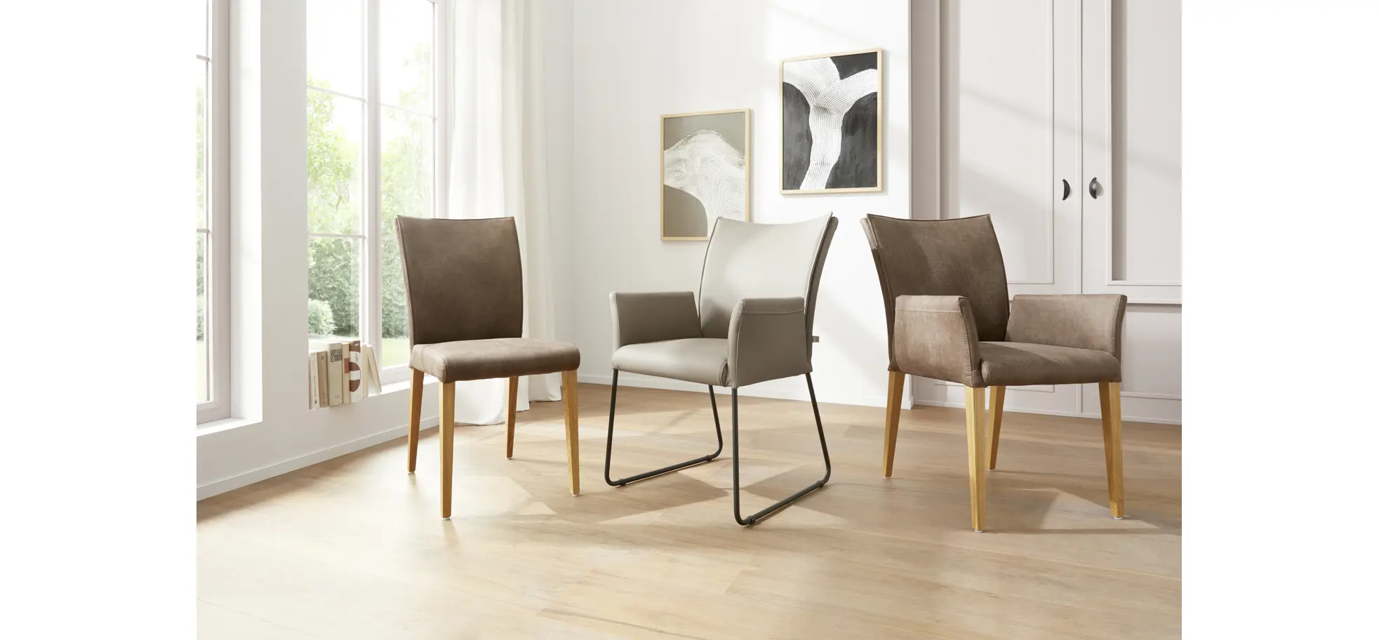 Stuhl Florea - Stoff, Dunkelbraun