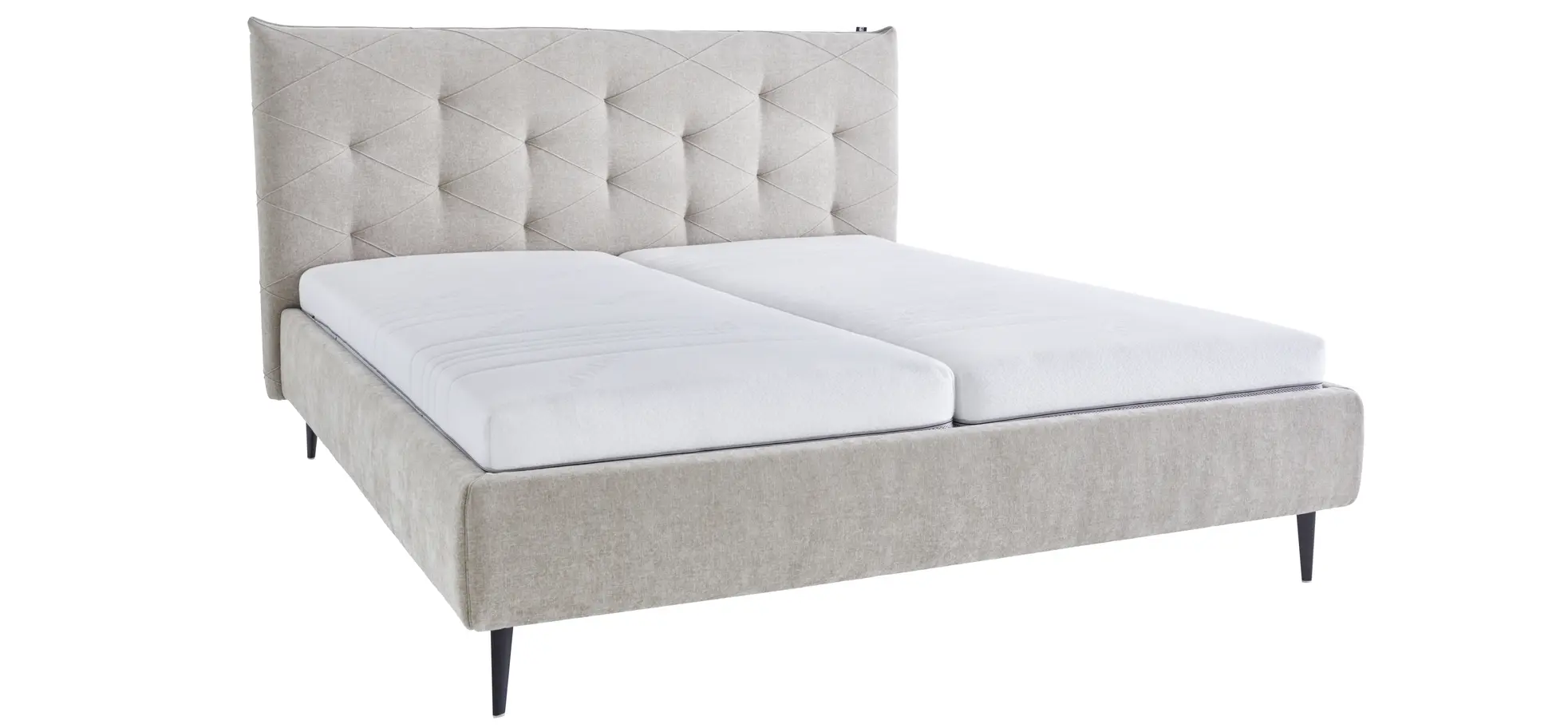 Polsterbett Delia - Liegefläche ca. 180x200 cm, Stoff, Beige 3027044