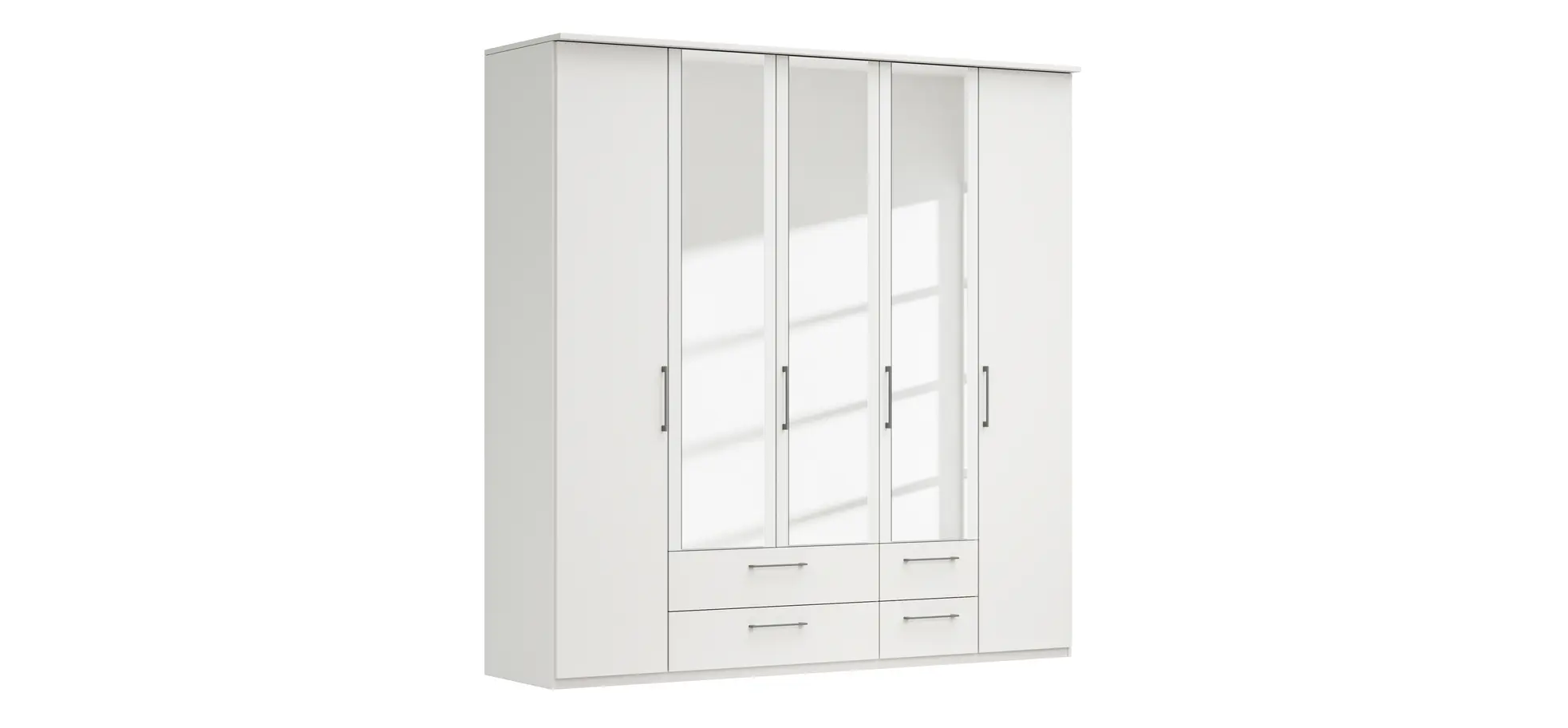 Drehtürenschrank Viana - B. ca. 225 cm, Lack, Weiß 106179