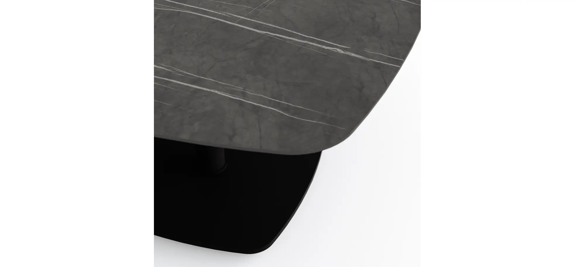 Couchtisch Camas - LBH ca. 75x75x42 cm, Keramik, Dunkelgrau