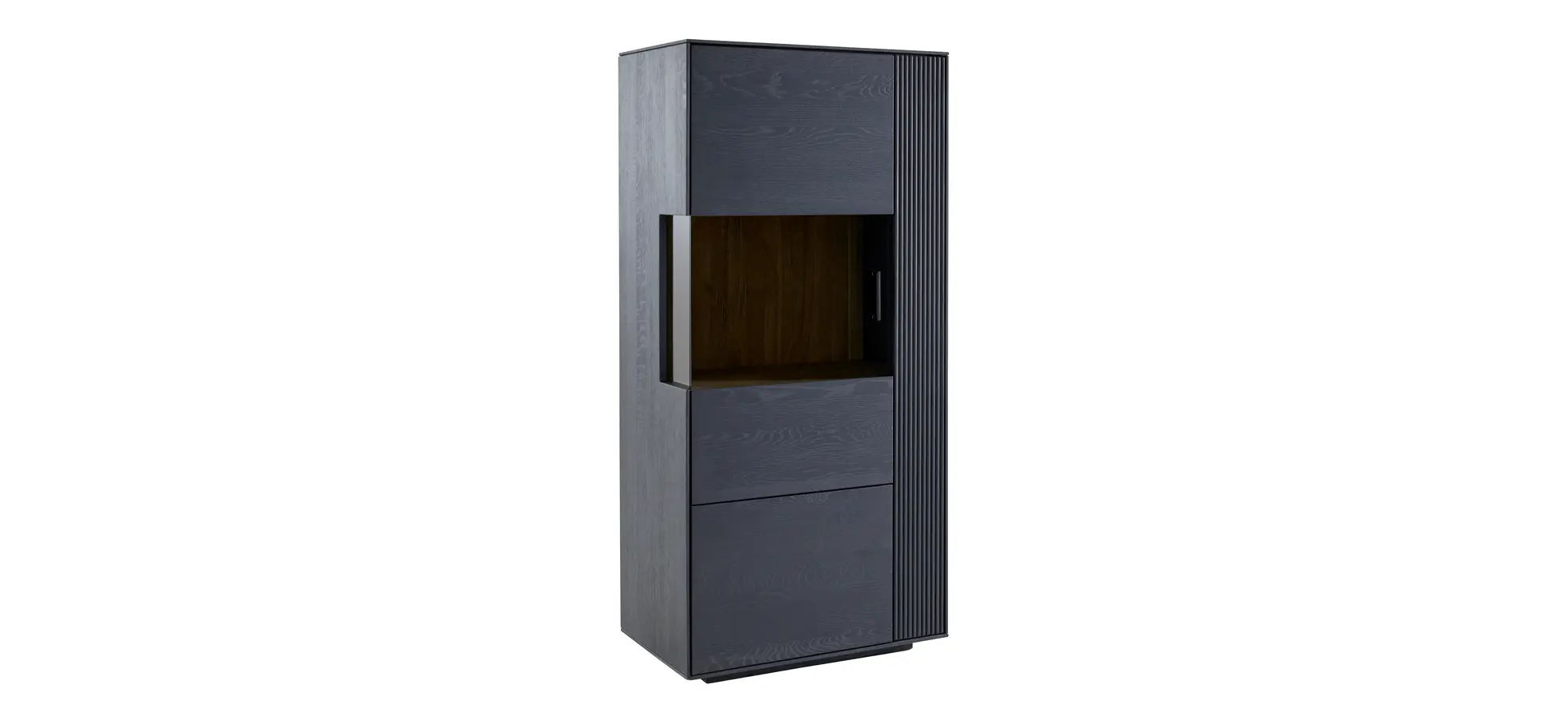 Vitrine Estana - Eiche massiv, Anthrazit