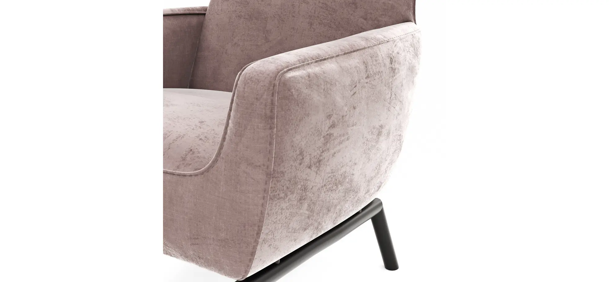 Sessel Matina - Größe L, Velour, Mauve