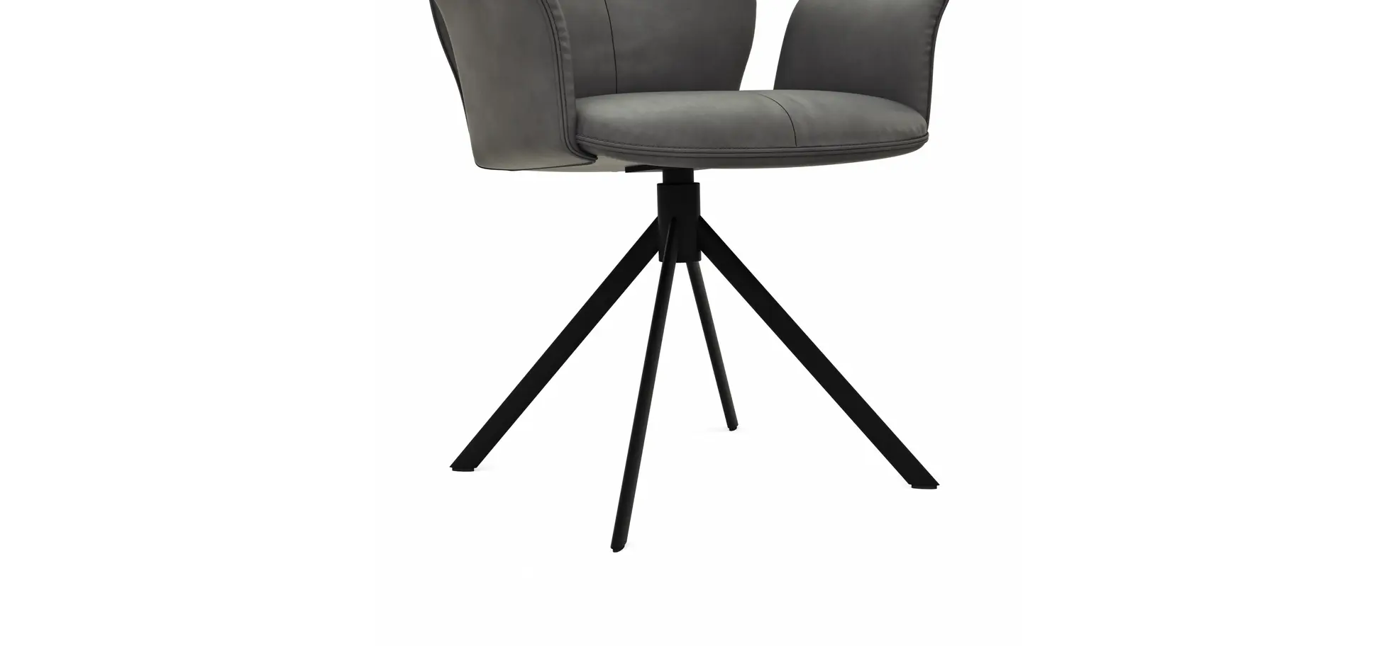 Armlehnstuhl Dinner - drehbar, Stoff, Dunkelgrau