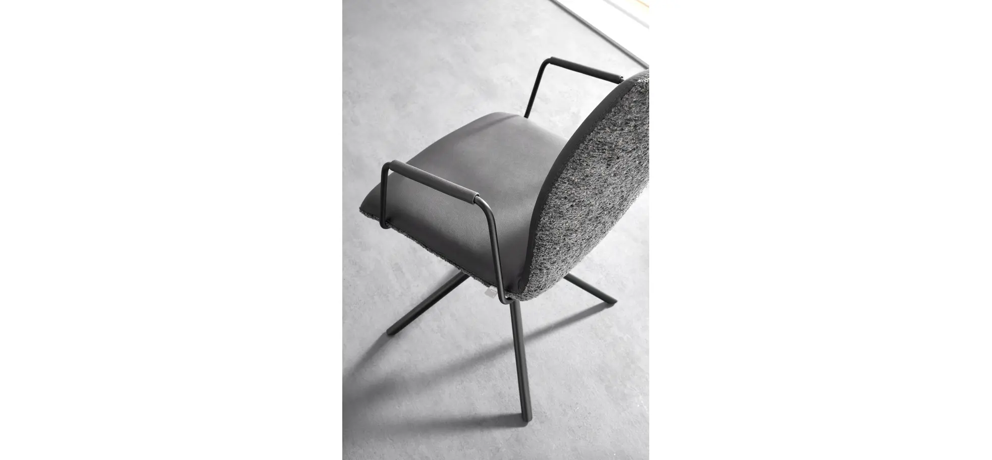 Armlehnstuhl Sedana - drehbar, Stoff, Dunkelgrau