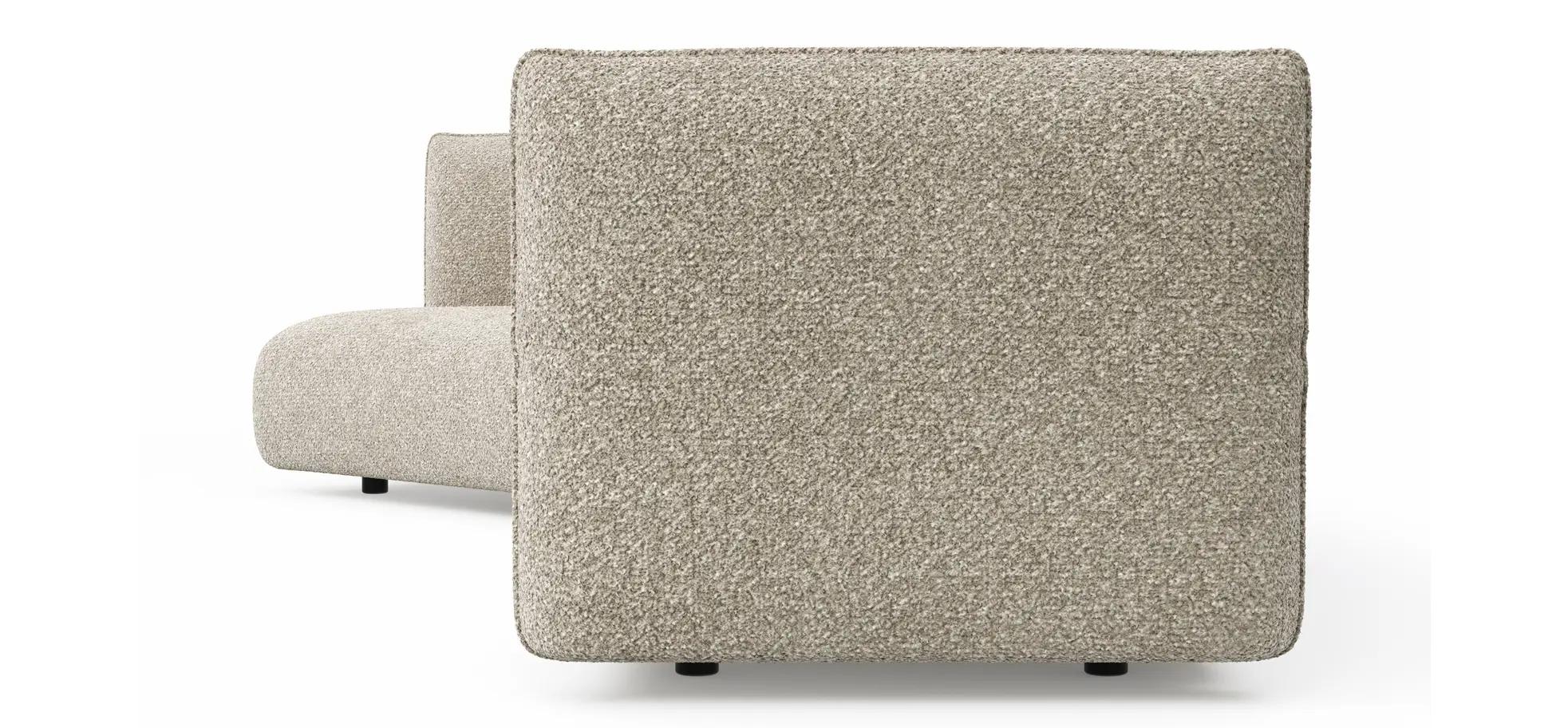 Trapezsofa Motone - Ecke links mit 2-Sitzer, Stoff, Beige