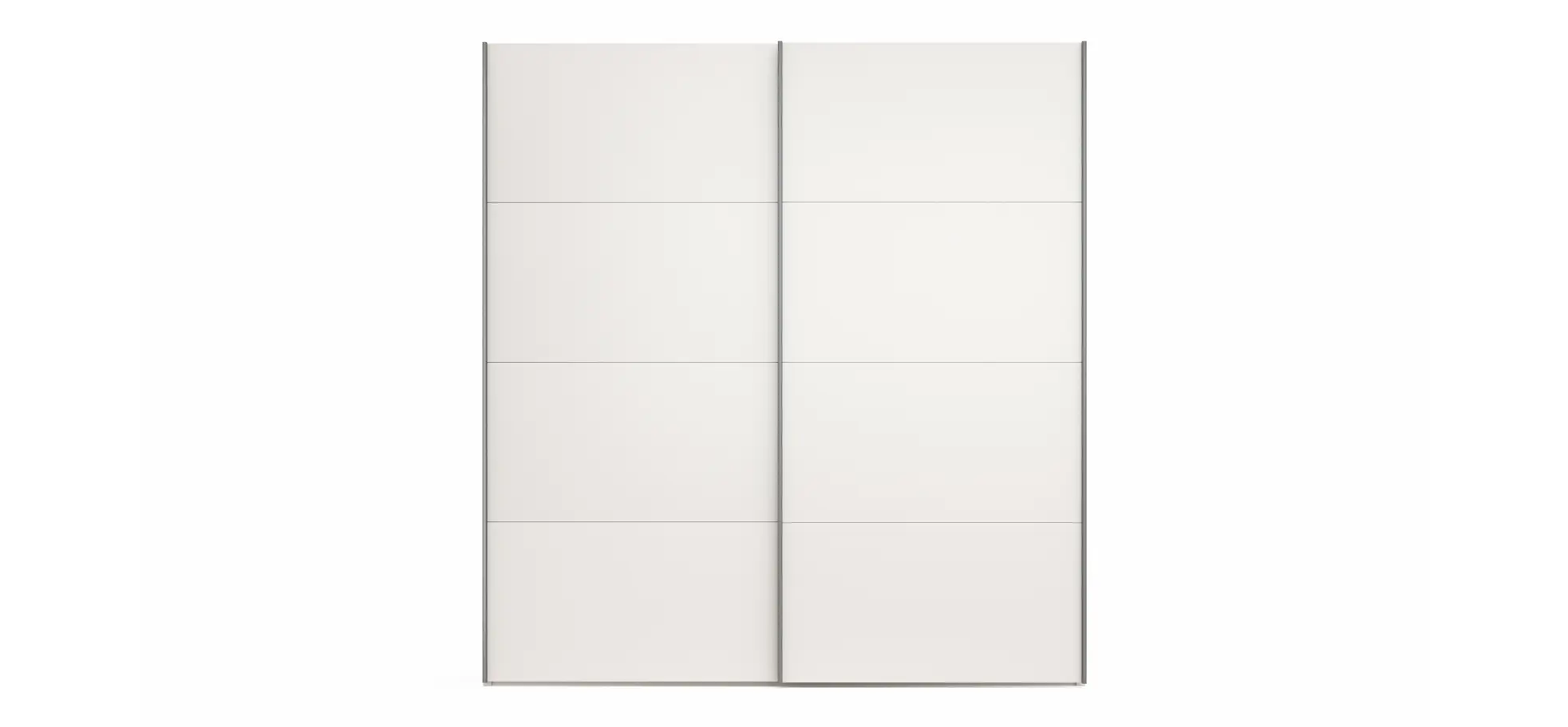 Schwebetürenschrank Viana - B ca. 212 cm, Lack, Weiß