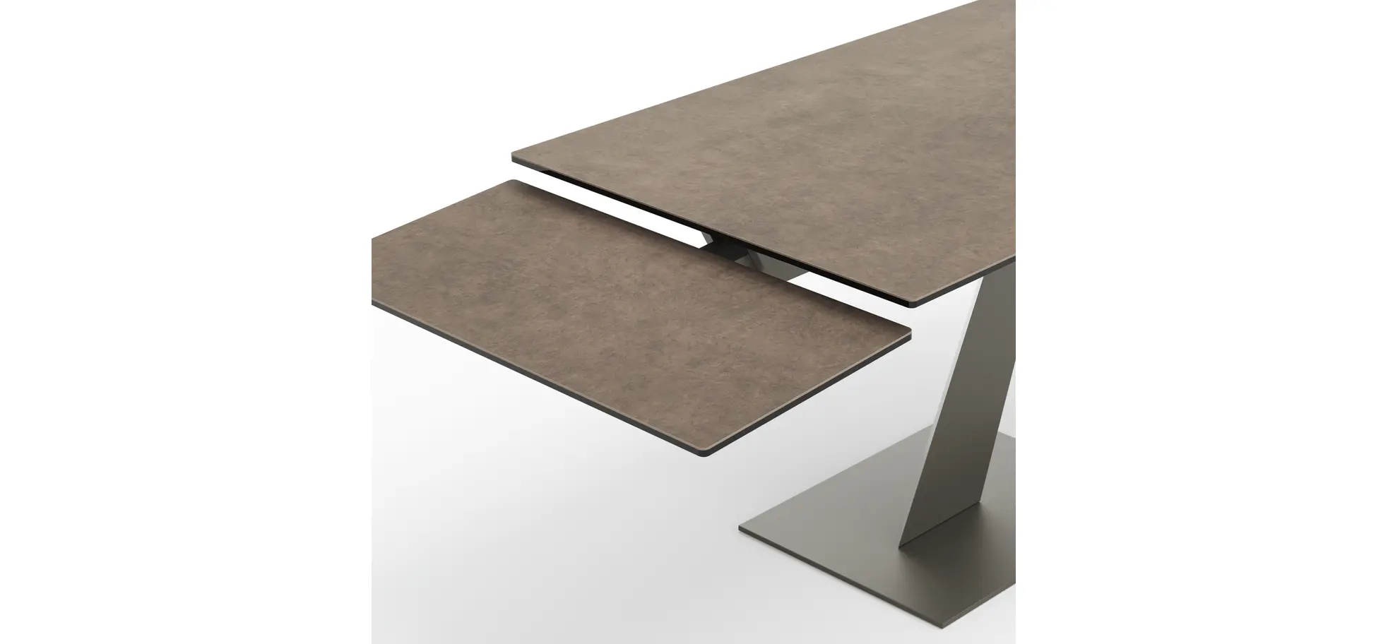 Esstisch Iseo - LB ca. 140x80 cm, ausziehbar, Keramik, Grau