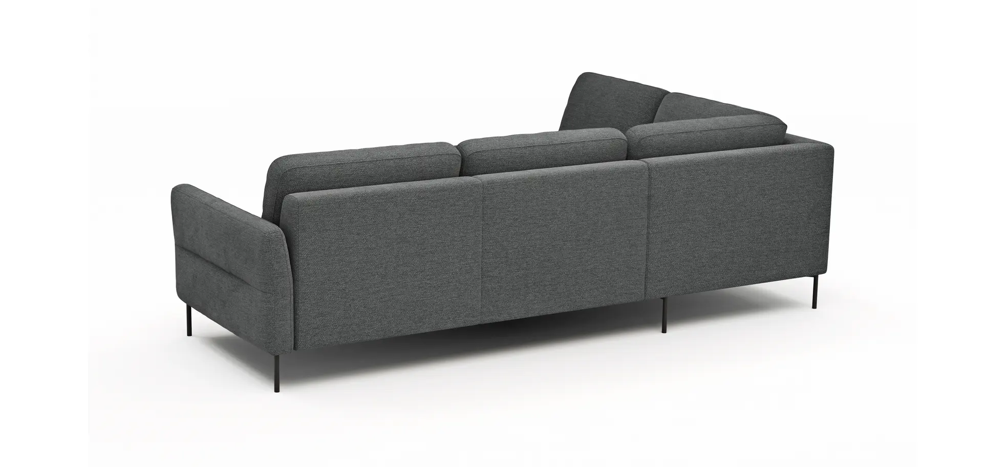 Ecksofa  Enna - Ecke links, 3-Sitzer, Sitzvorzug (motorisch), Stoff, Anthrazit