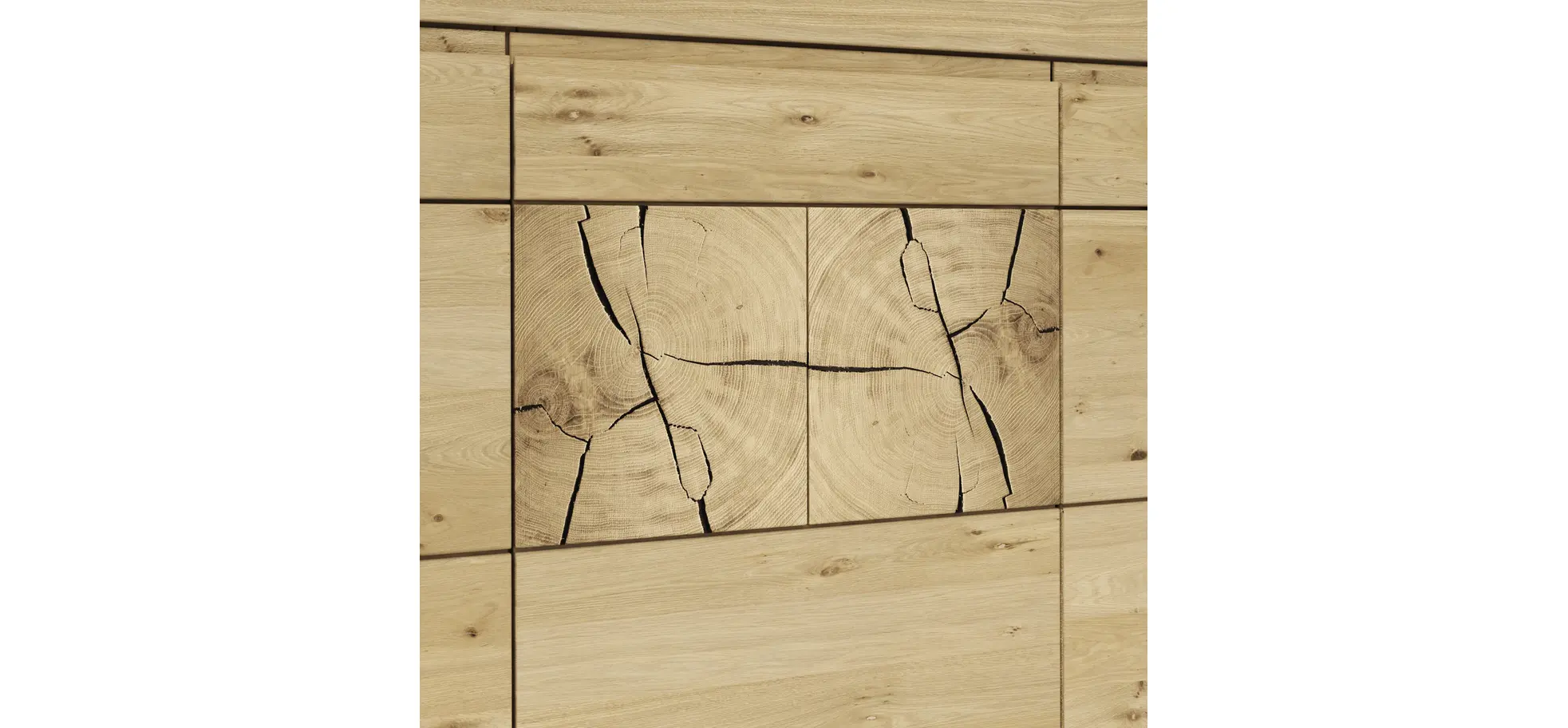 Sideboard Amora - Wildeiche massiv bianco