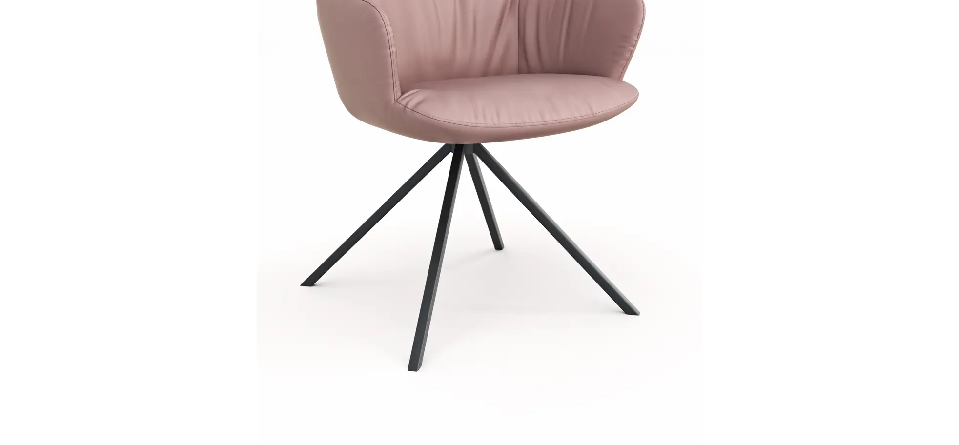 Armlehnstuhl Pegara - Leder, Mauve