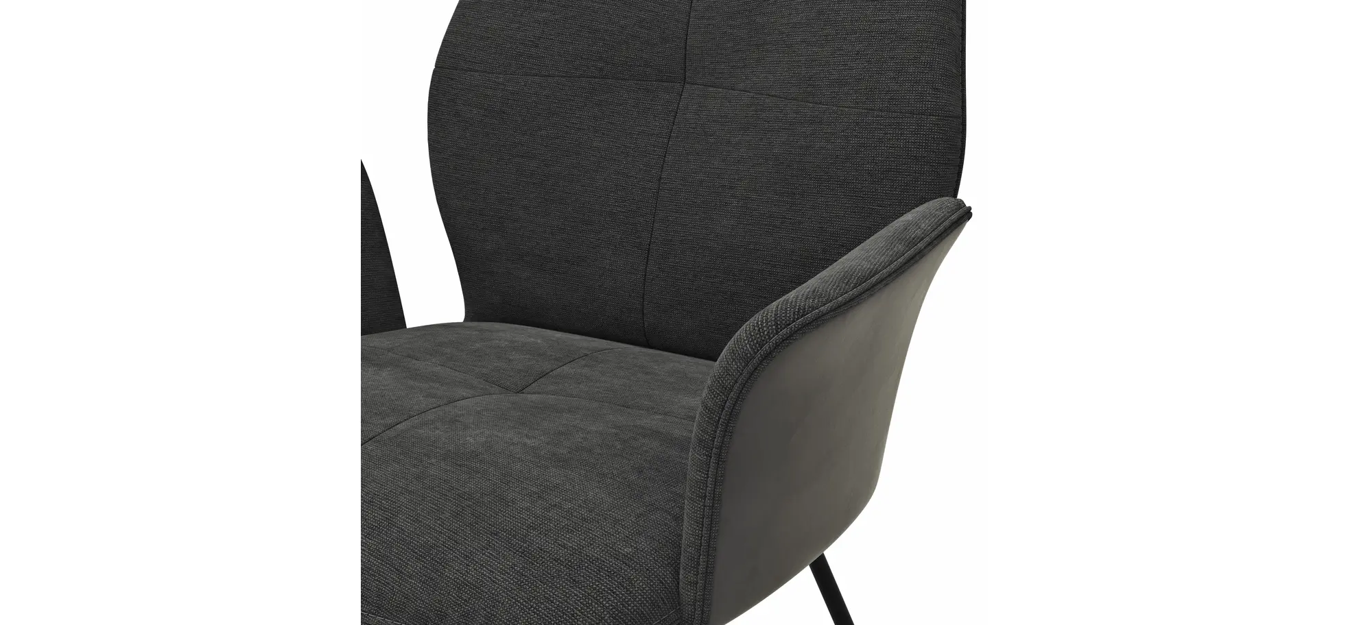 Armlehnstuhl Dinner - Stoff, Anthrazit