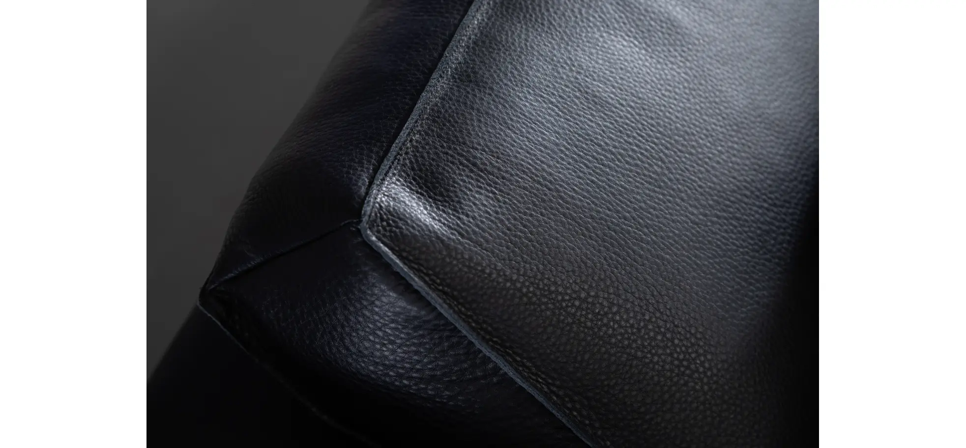 Sofa Aprino 1 - 4-Sitzer XXL, Leder, Schwarz, Armlehne Block