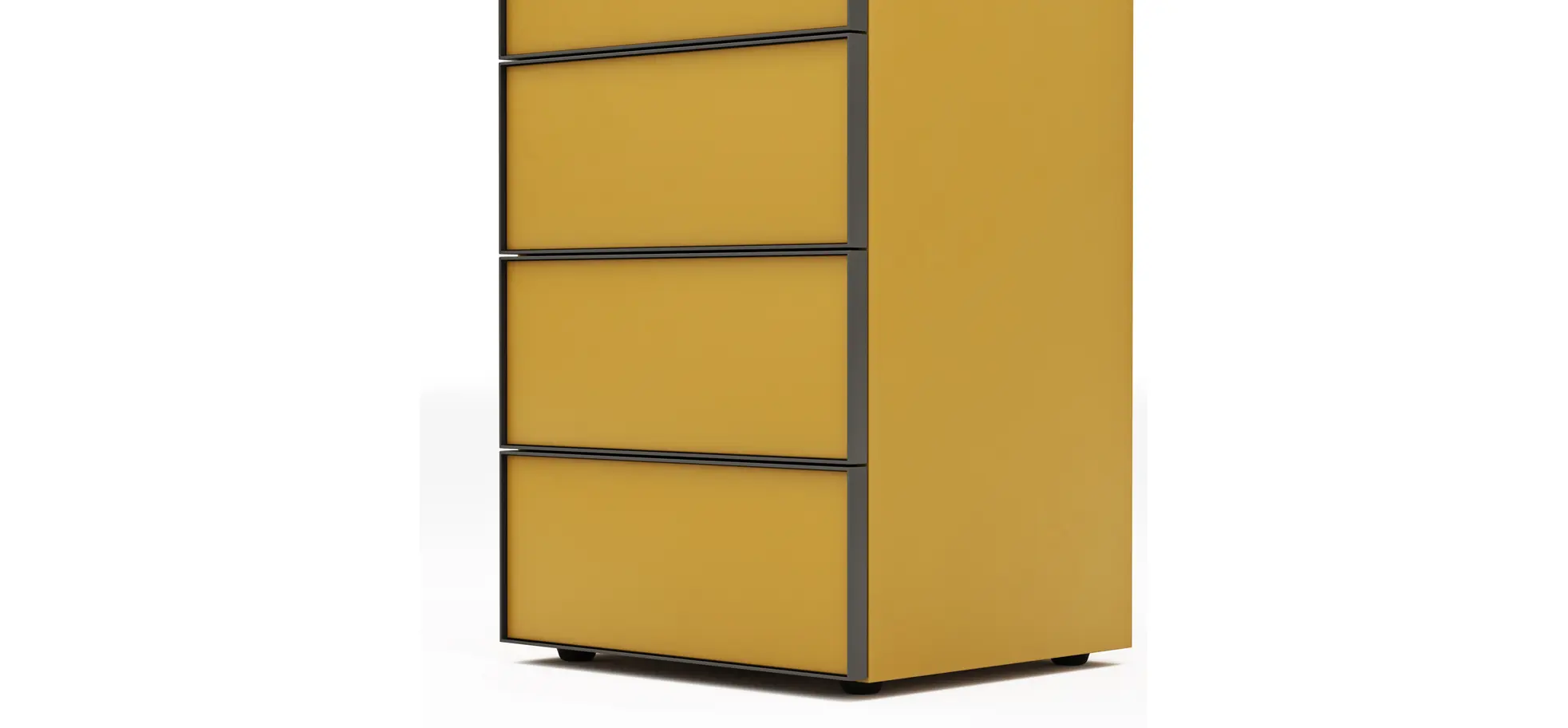 Kommode Loretto - BHT ca. 60x115x53 cm, Lack matt, Safrangelb