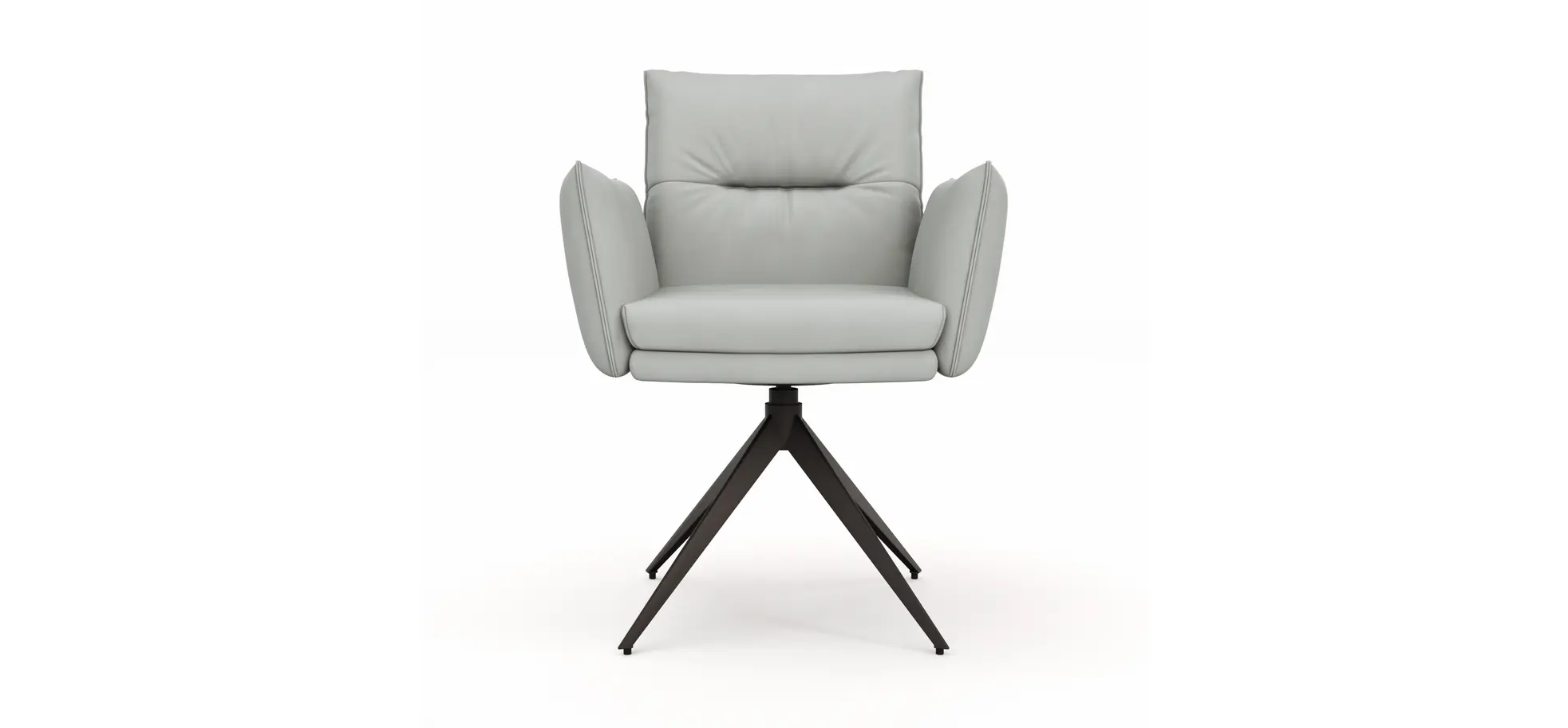 Armlehnstuhl Coscino - Leder, Hellgrau