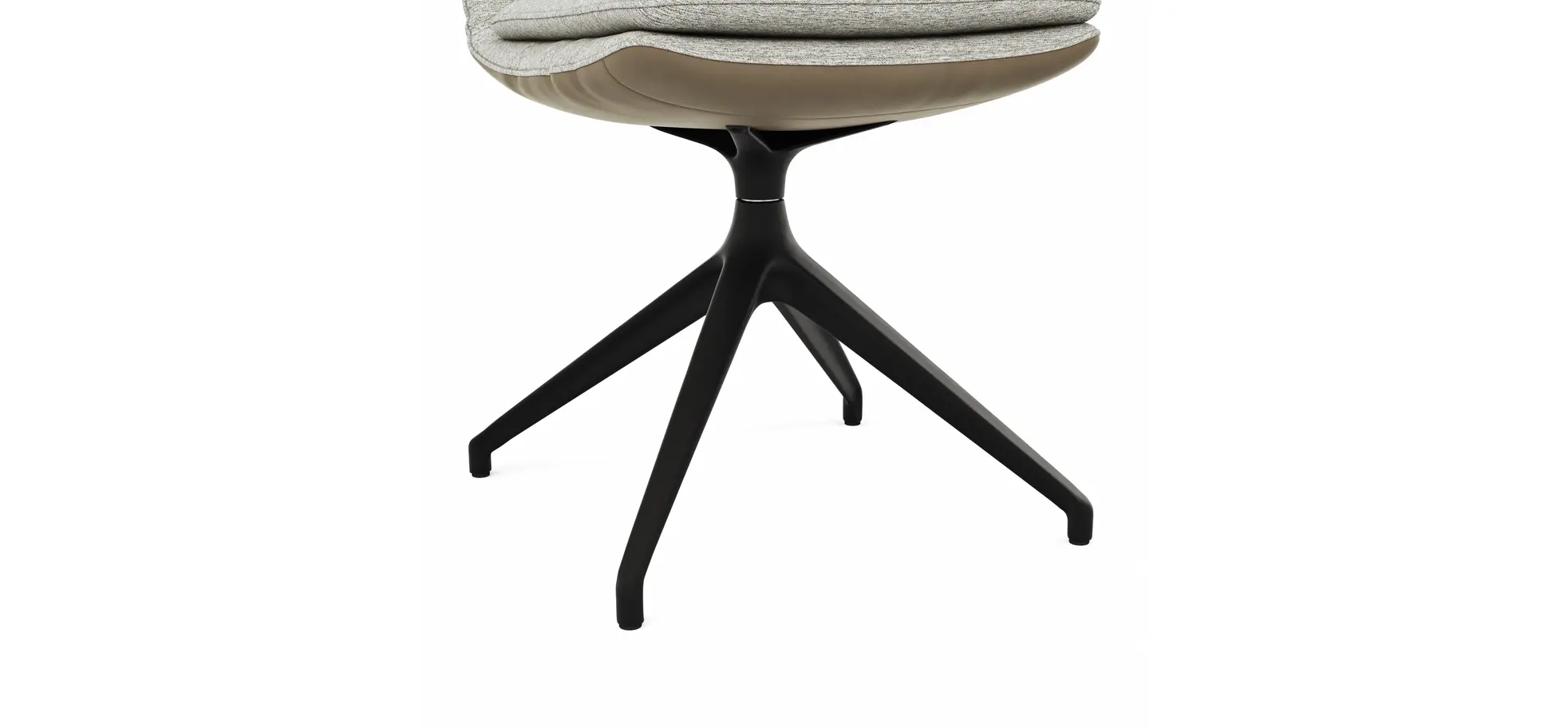 Polsterstuhl Macano - drehbar, Stoff & Leder, Hellgrau, Steingrau